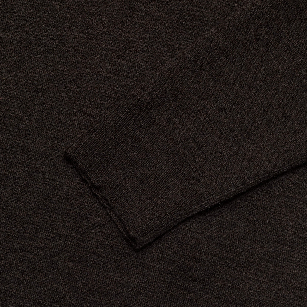 Oversized Knitted Polo - Ebony Dry Wool