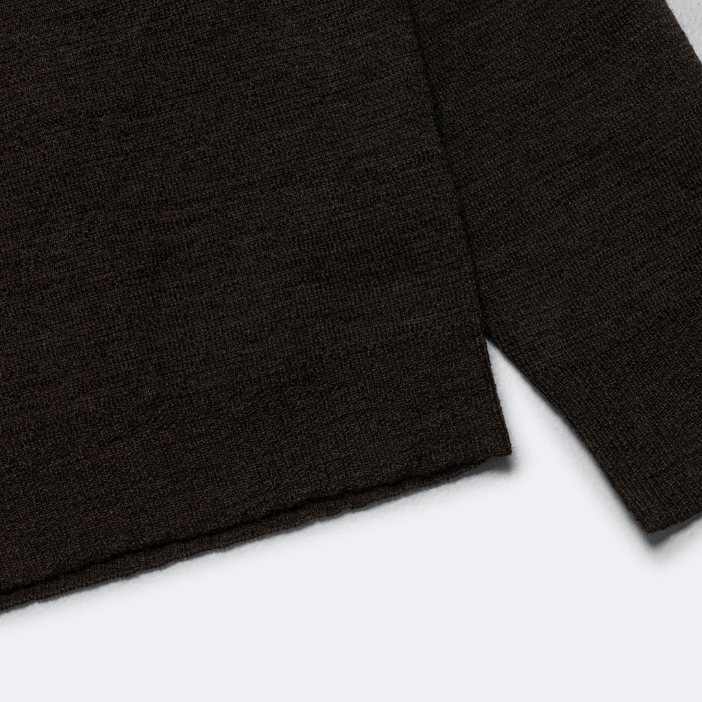 Oversized Knitted Polo - Ebony Dry Wool