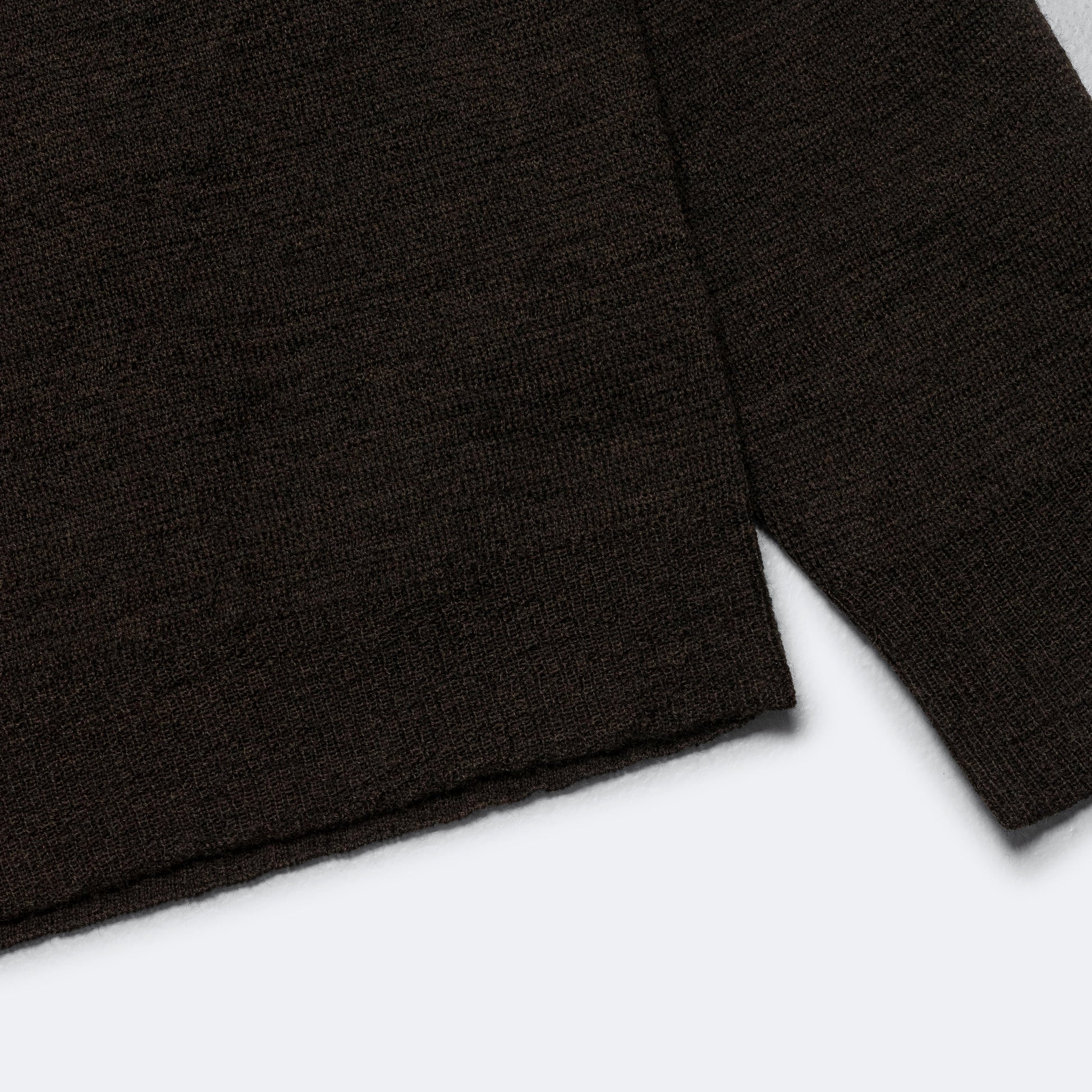 Oversized Knitted Polo - Ebony Dry Wool