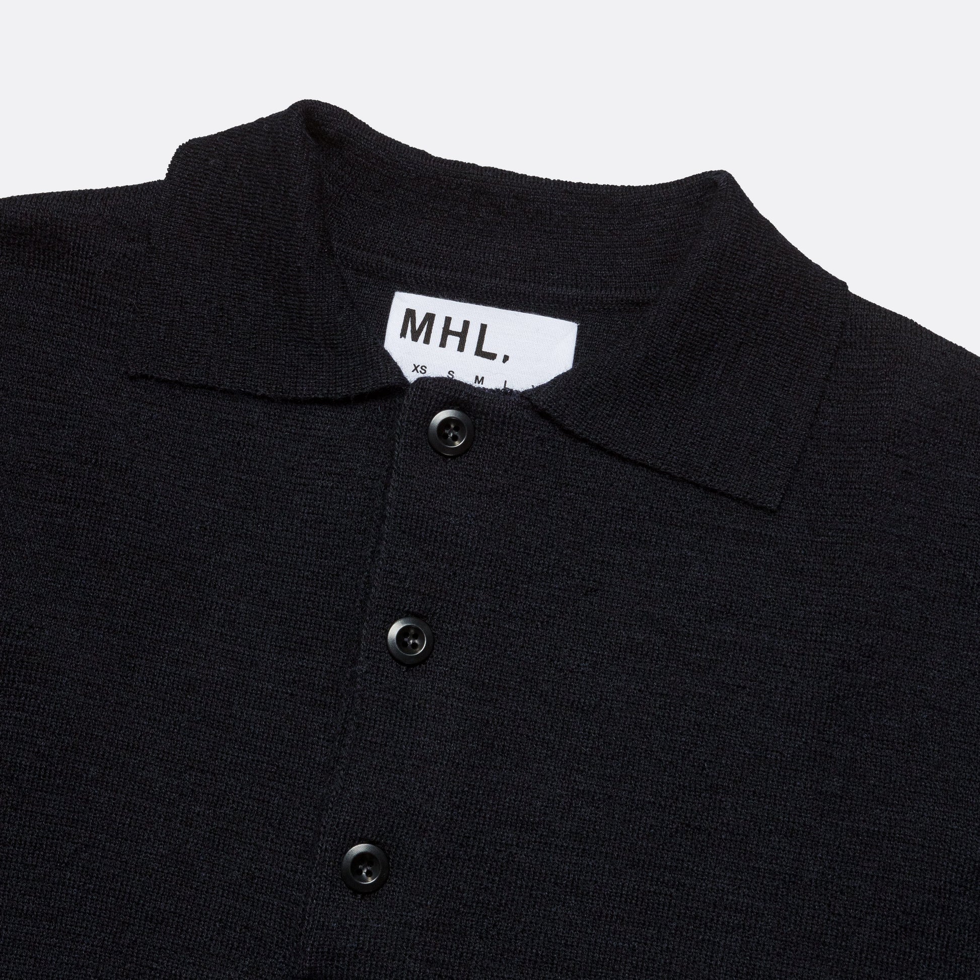 Oversized Knitted Polo - Ink Dry Wool