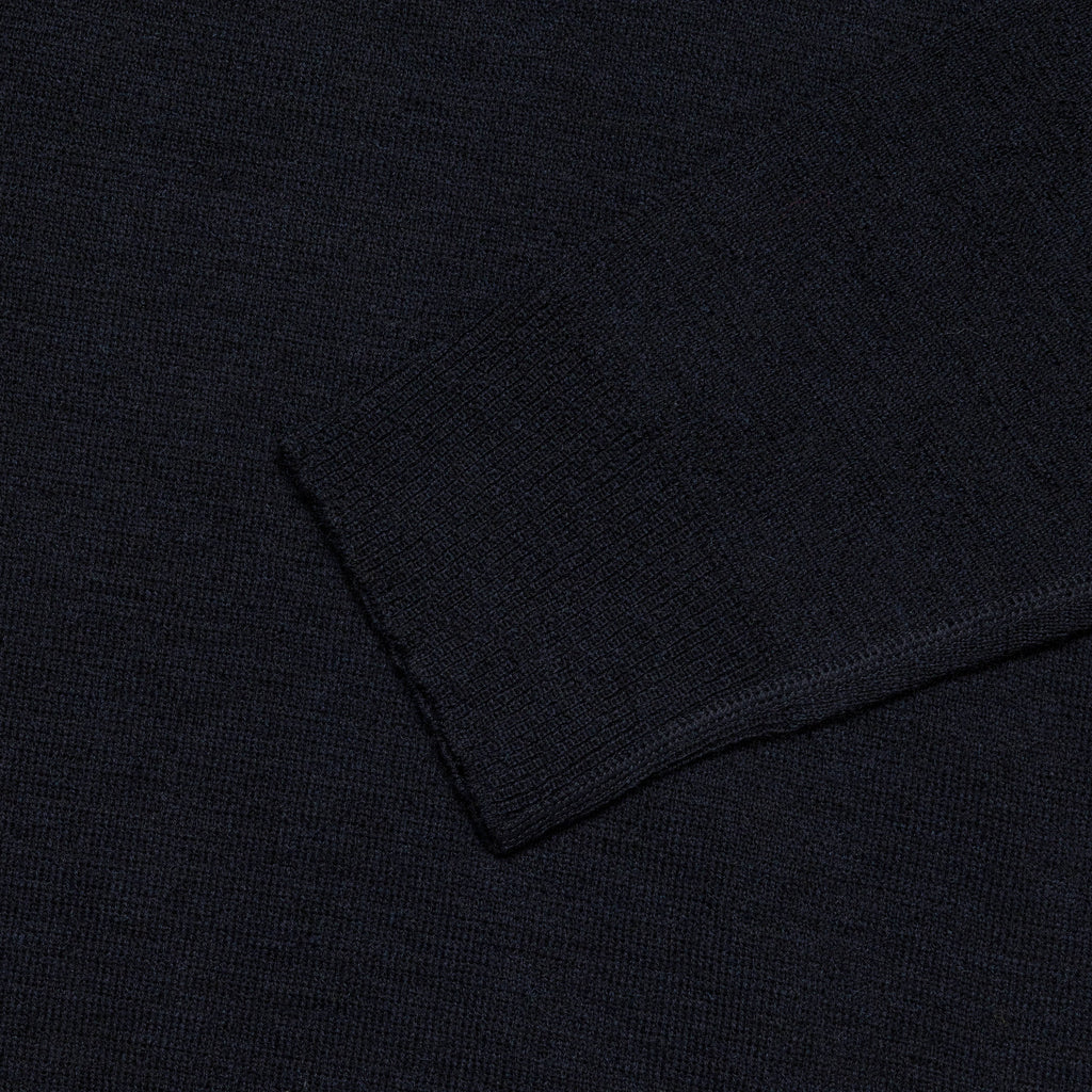 Oversized Knitted Polo - Ink Dry Wool