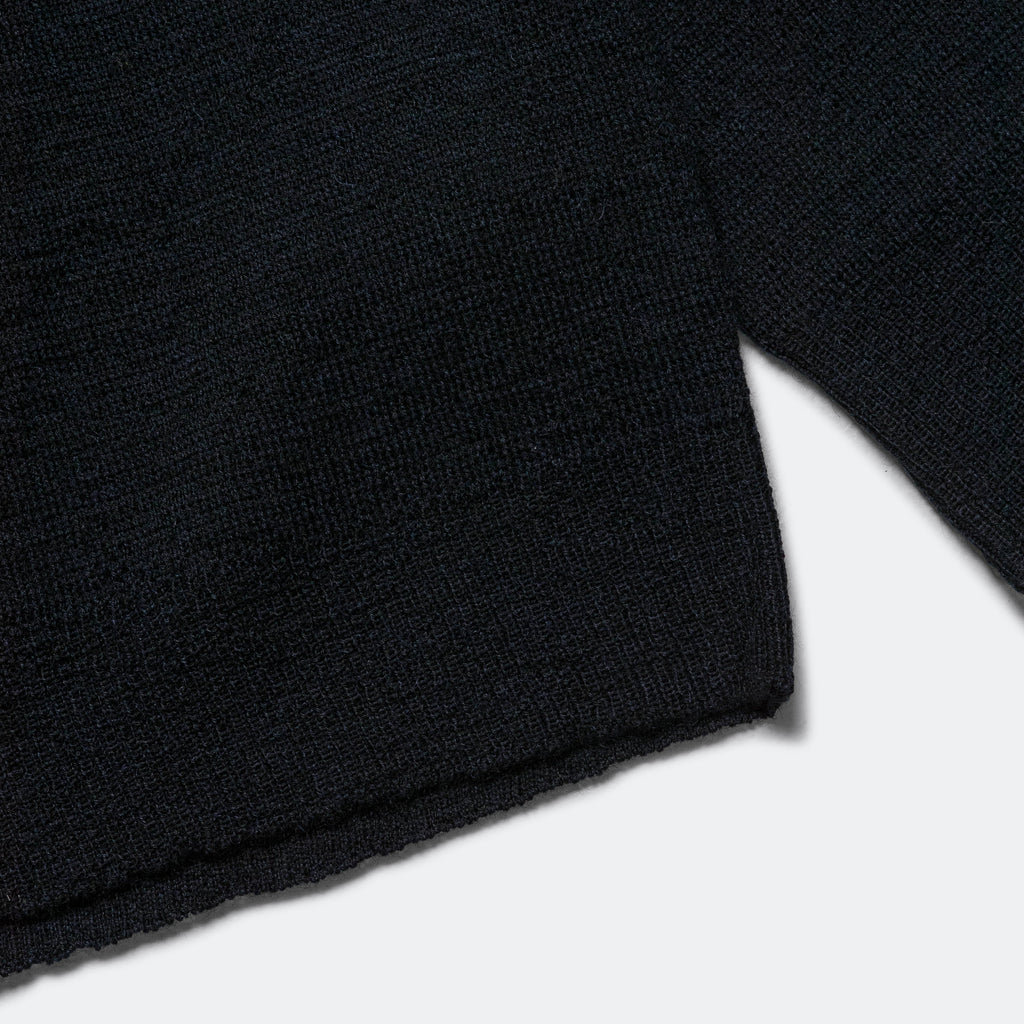 Oversized Knitted Polo - Ink Dry Wool