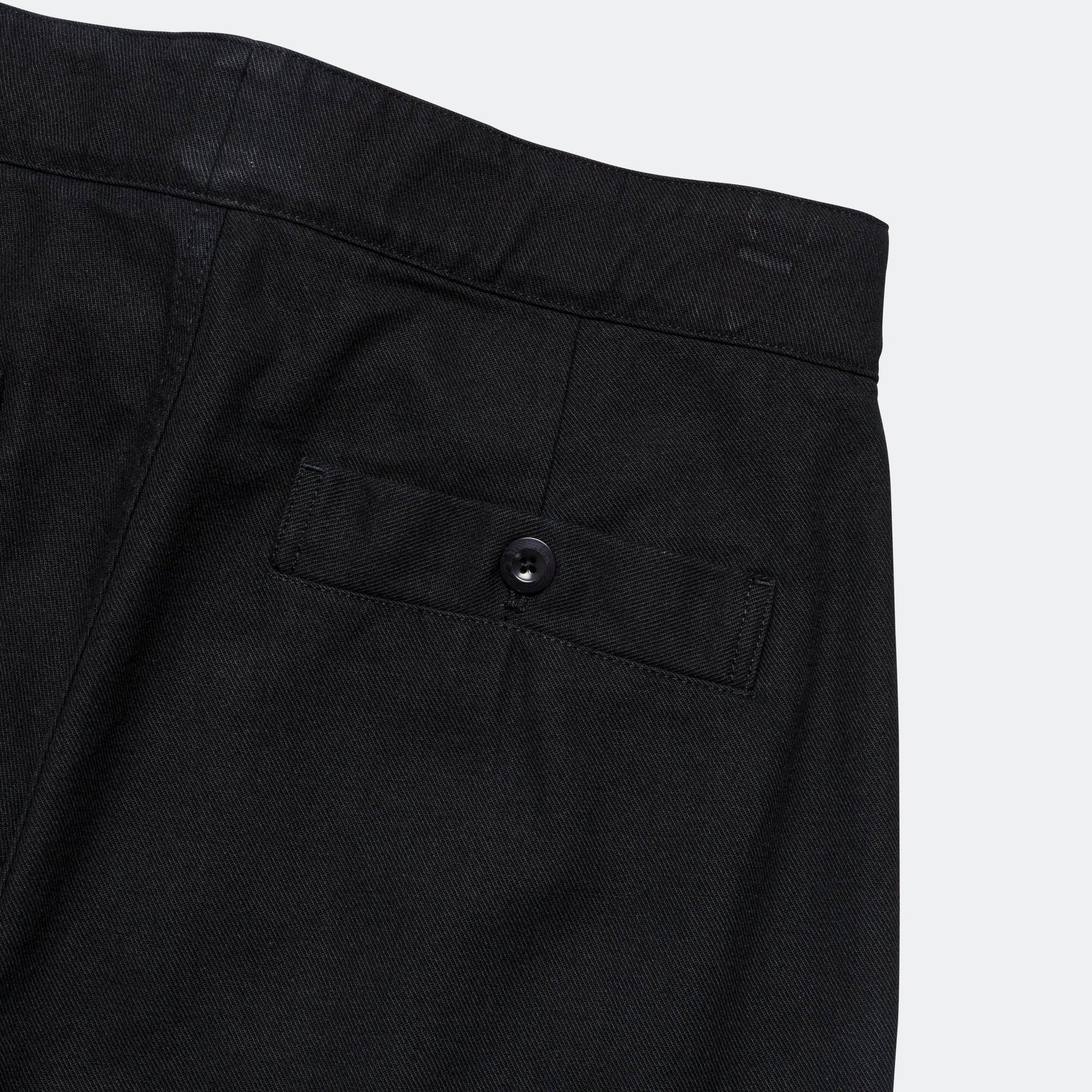 Slide Adjuster Trouser - Cotton Wool Drill Black