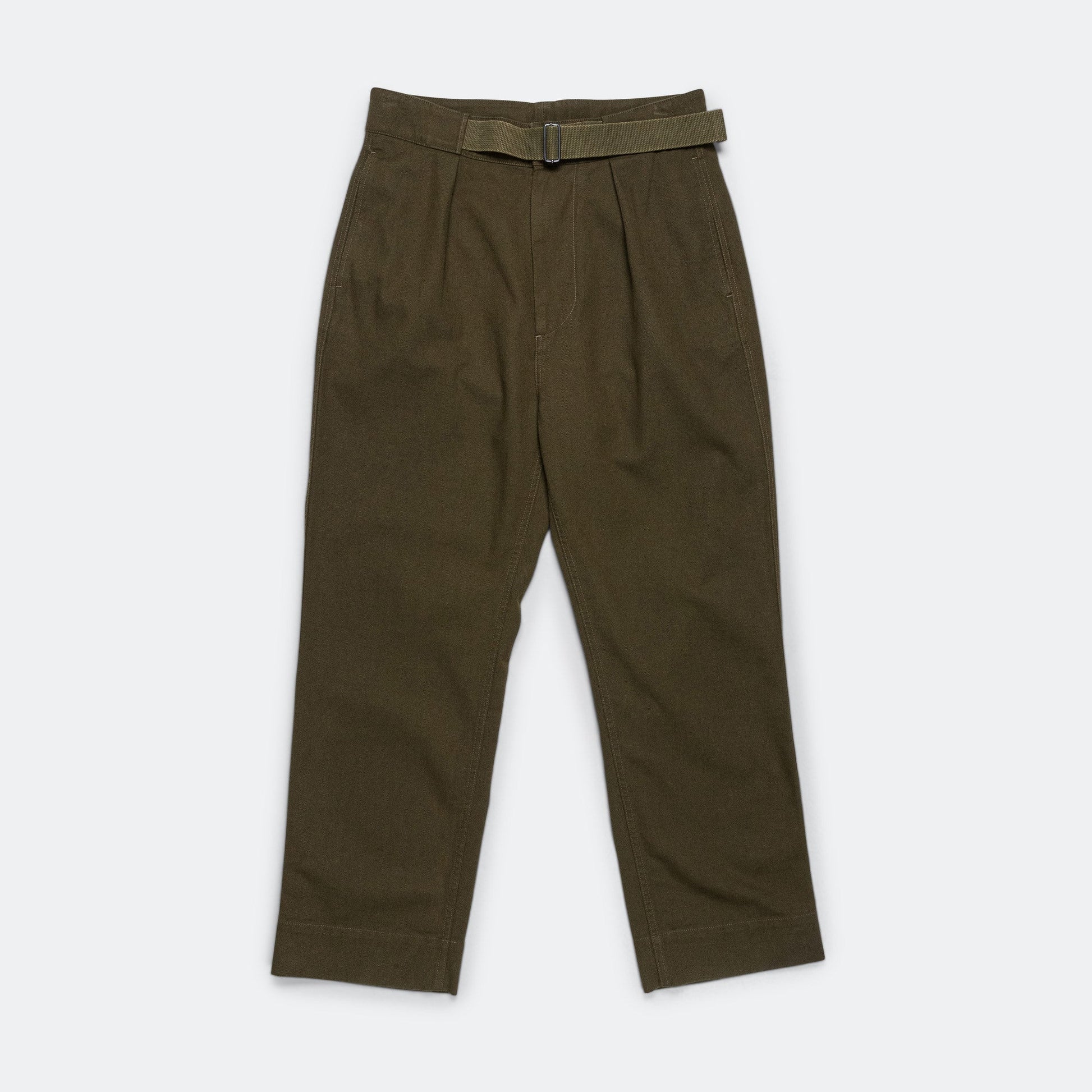 Slide Adjuster Trouser - Cotton Wool Drill Moss
