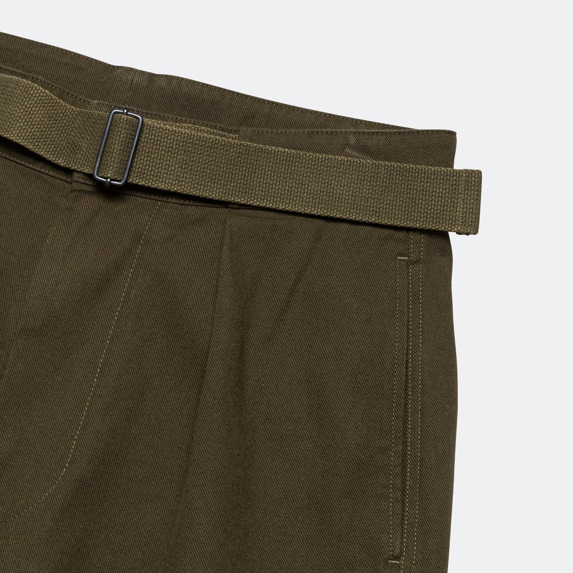 Slide Adjuster Trouser - Cotton Wool Drill Moss