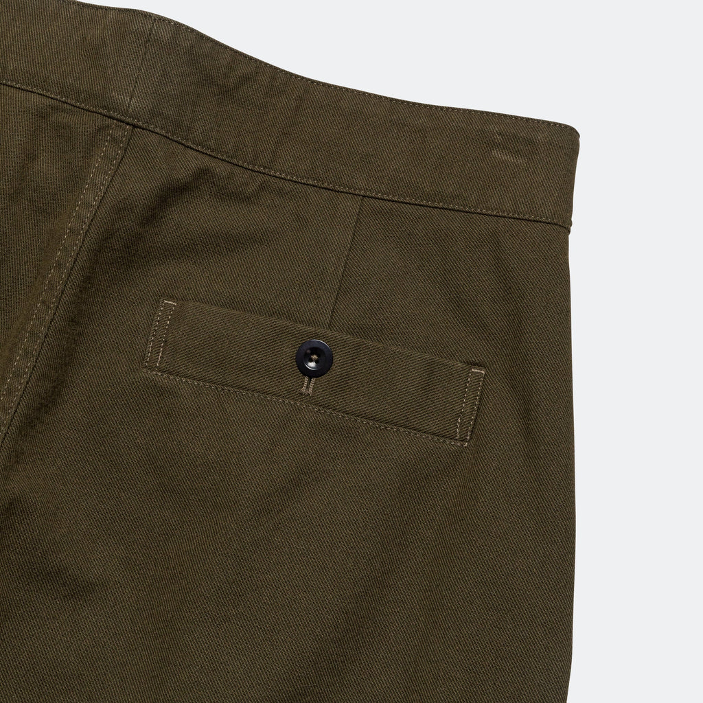Slide Adjuster Trouser - Cotton Wool Drill Moss