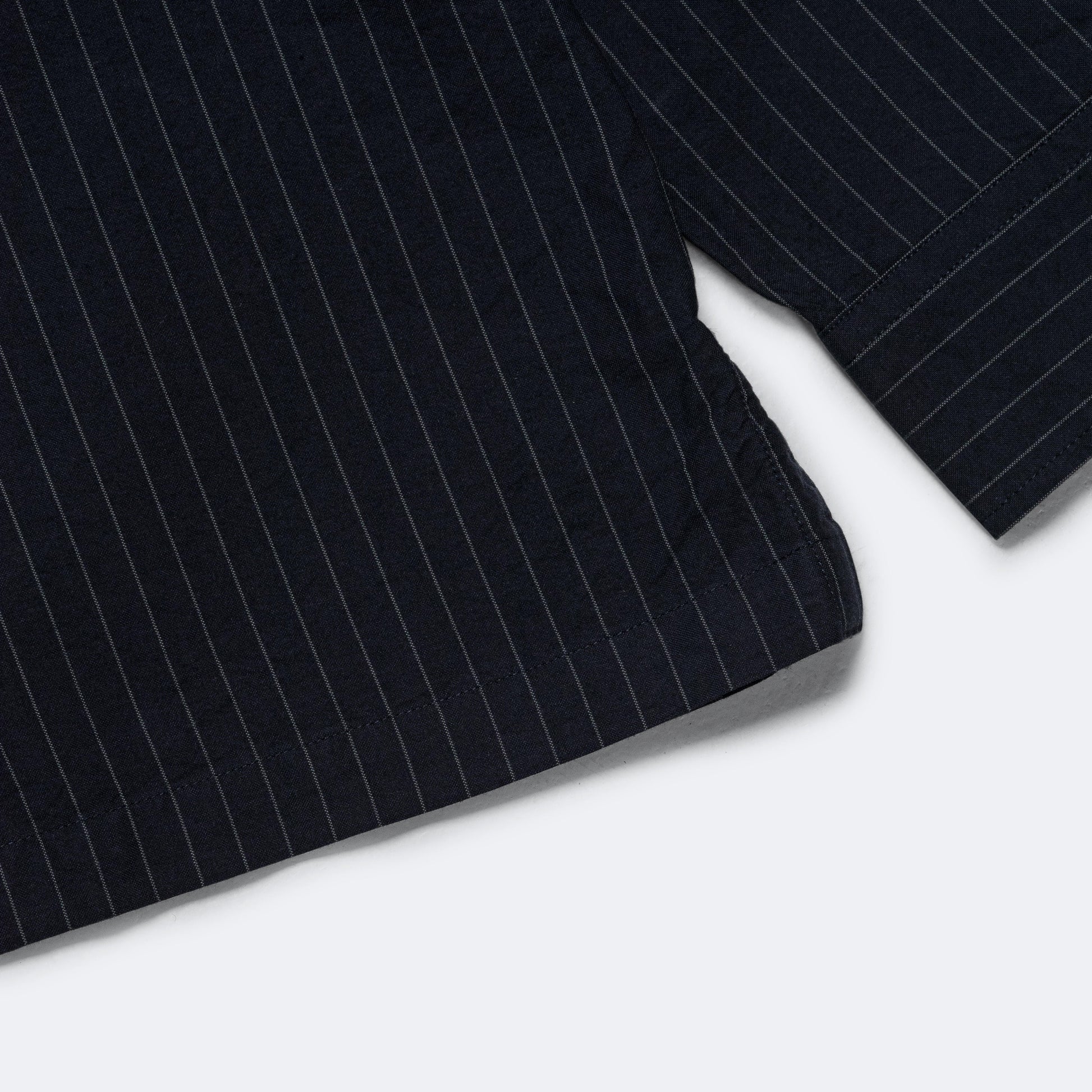 Simple Shirt -  Navy/Grey Thin Stripe Cotton