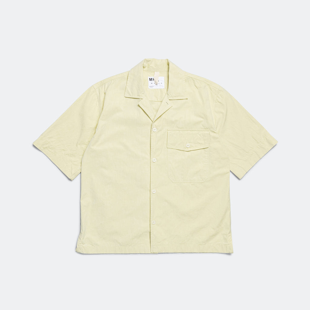 S/S Flap Pocket Shirt - Pale Yellow Yarn Dye Cotton Canvas (LCP)