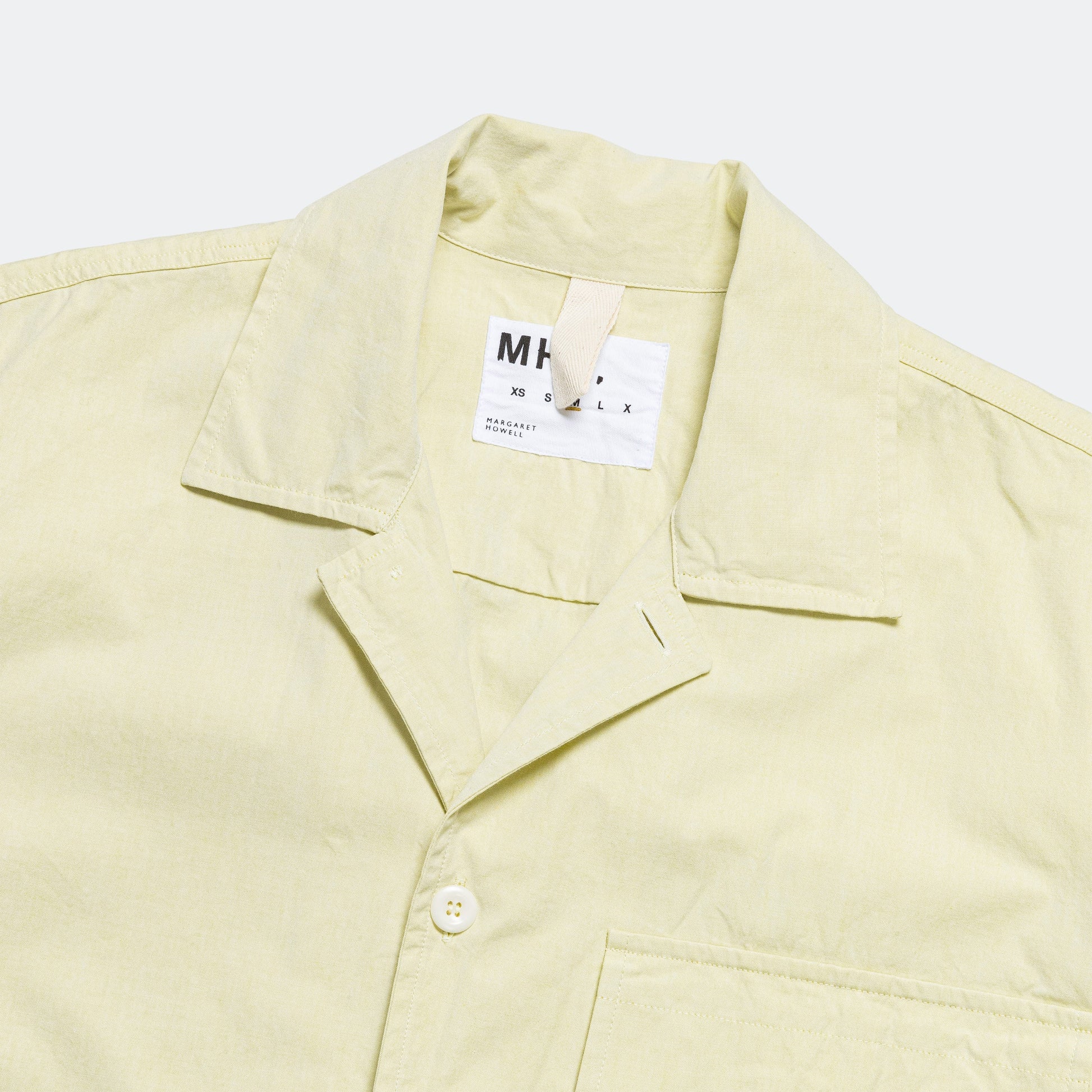 S/S Flap Pocket Shirt - Pale Yellow Yarn Dye Cotton Canvas (LCP)