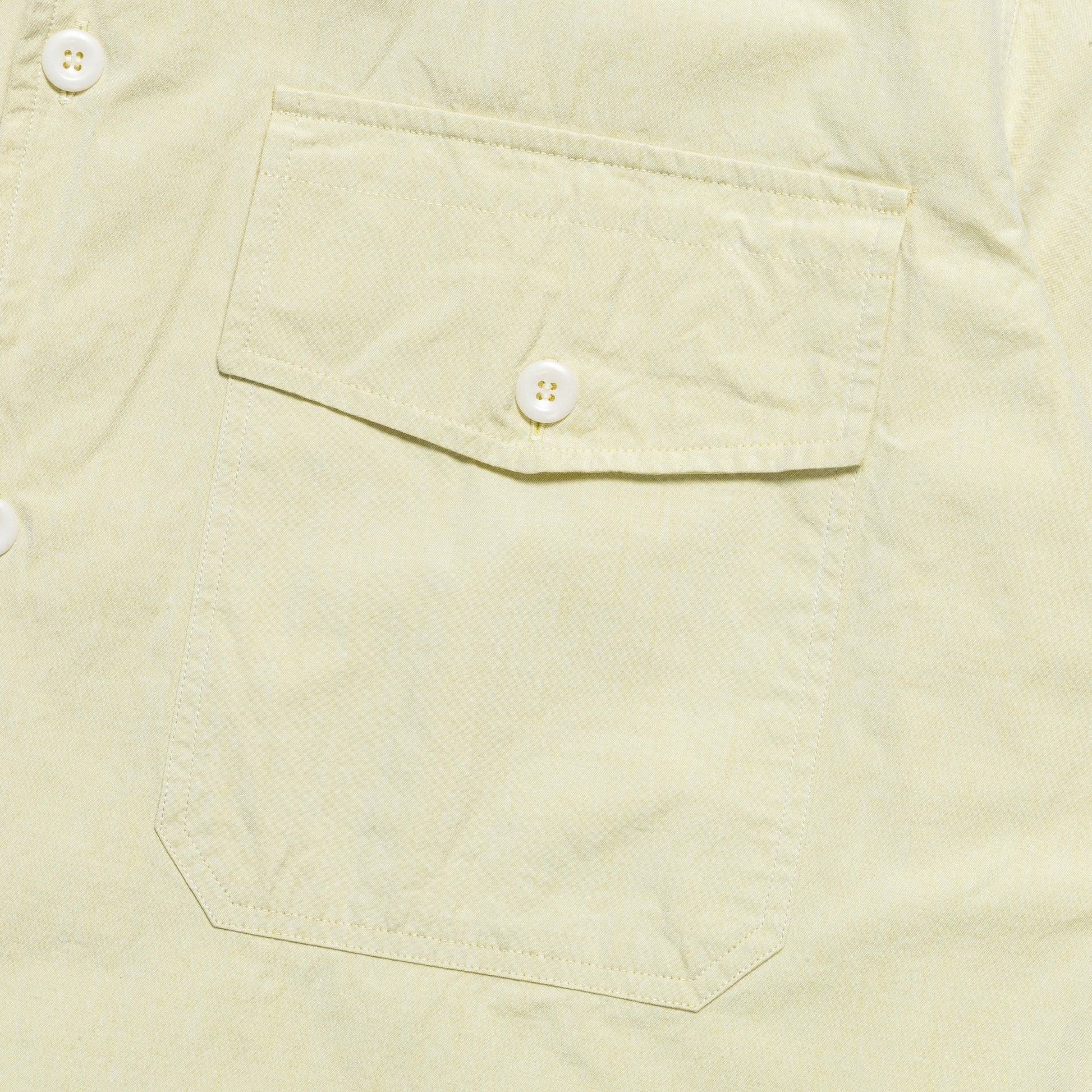 S/S Flap Pocket Shirt - Pale Yellow Yarn Dye Cotton Canvas (LCP)