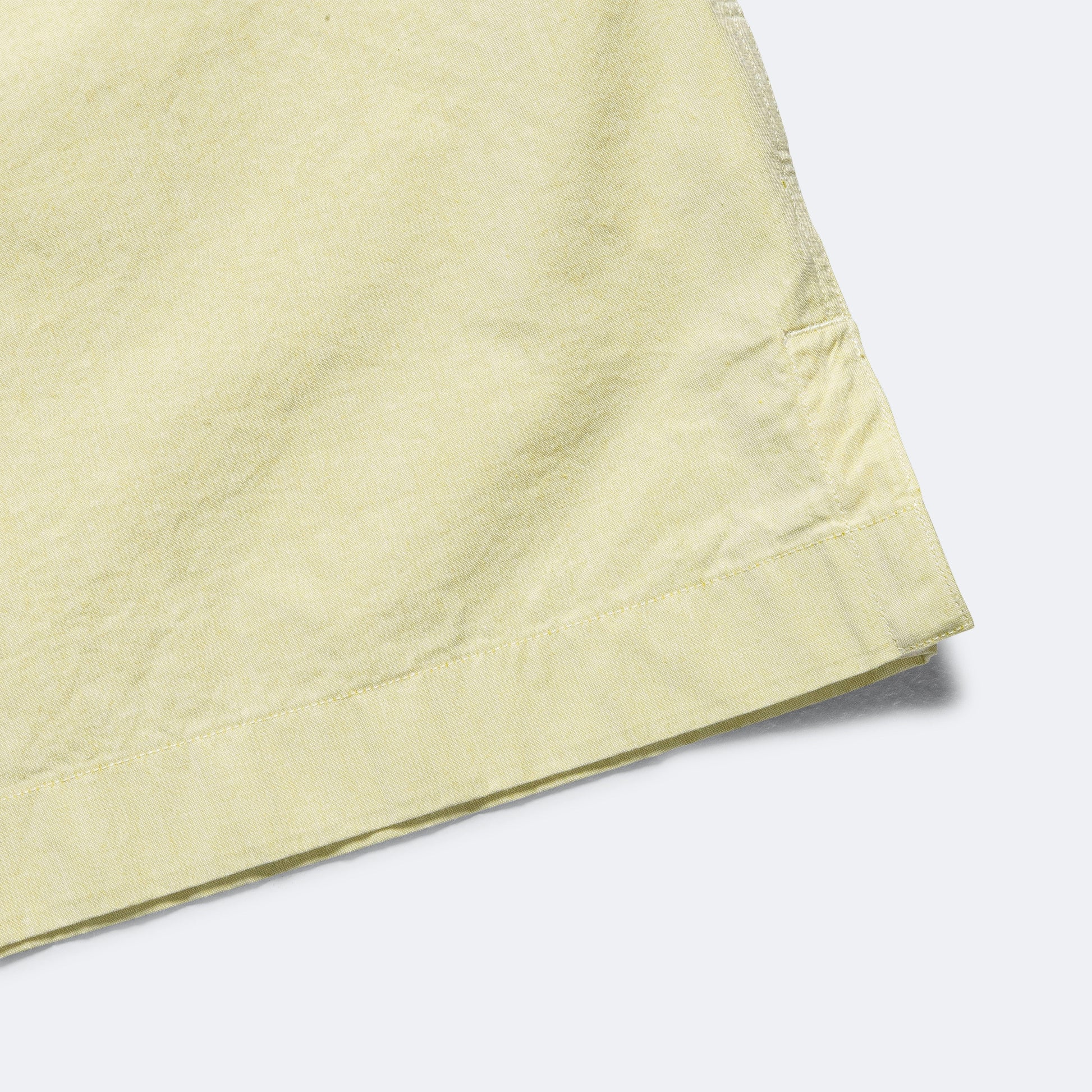 S/S Flap Pocket Shirt - Pale Yellow Yarn Dye Cotton Canvas (LCP)