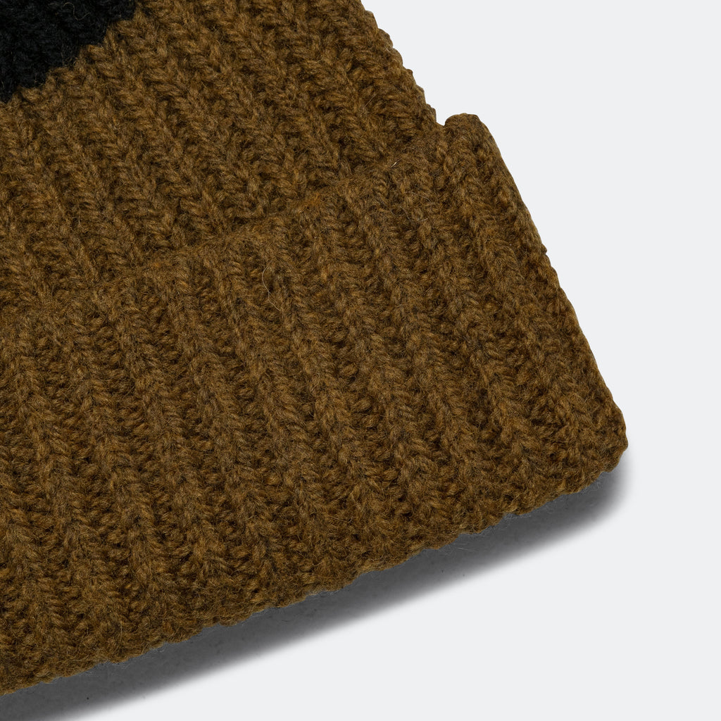 Two Colour Beanie - Mustard/Black British Merino