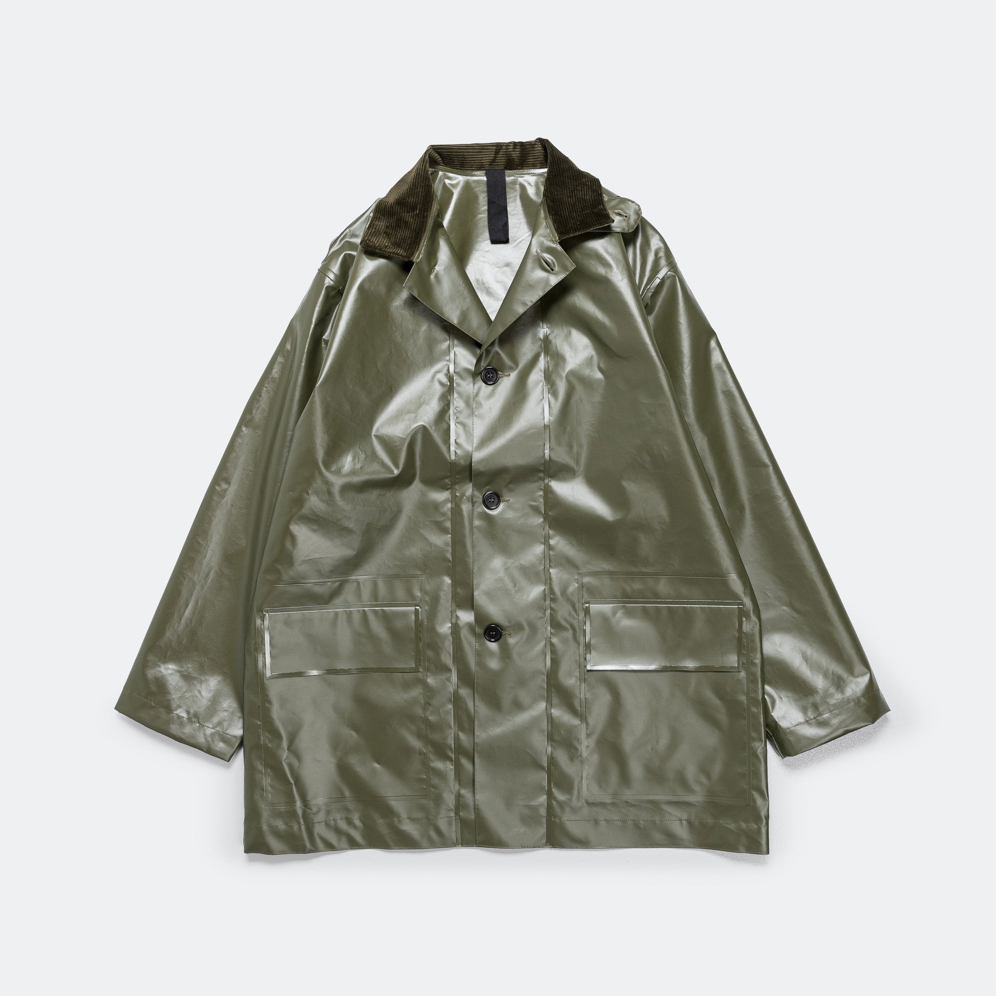 Welded Mac Coat - Army Green PVC Coating
