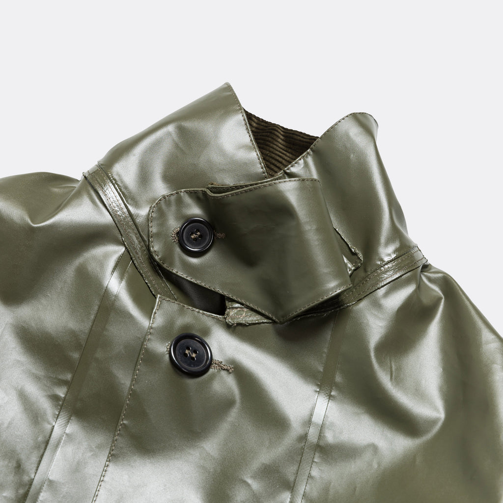 Welded Mac Coat - Army Green PVC Coating