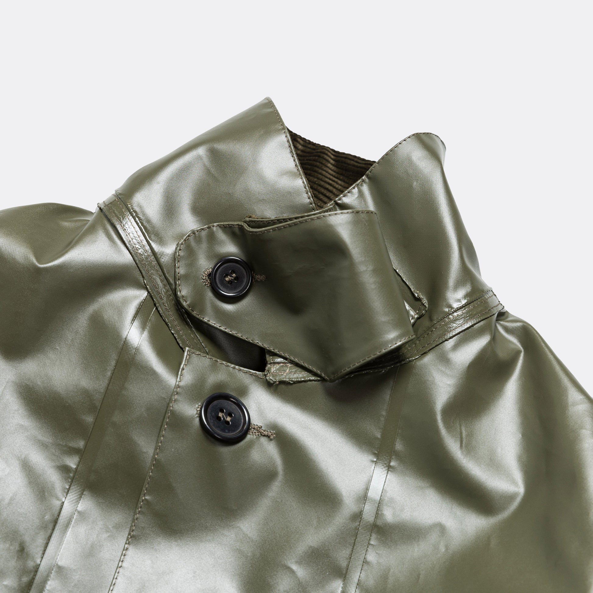 Welded Mac Coat - Army Green PVC Coating