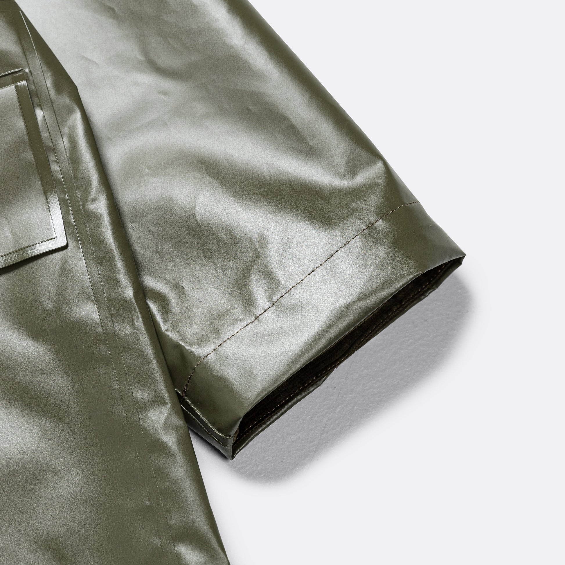 Welded Mac Coat - Army Green PVC Coating