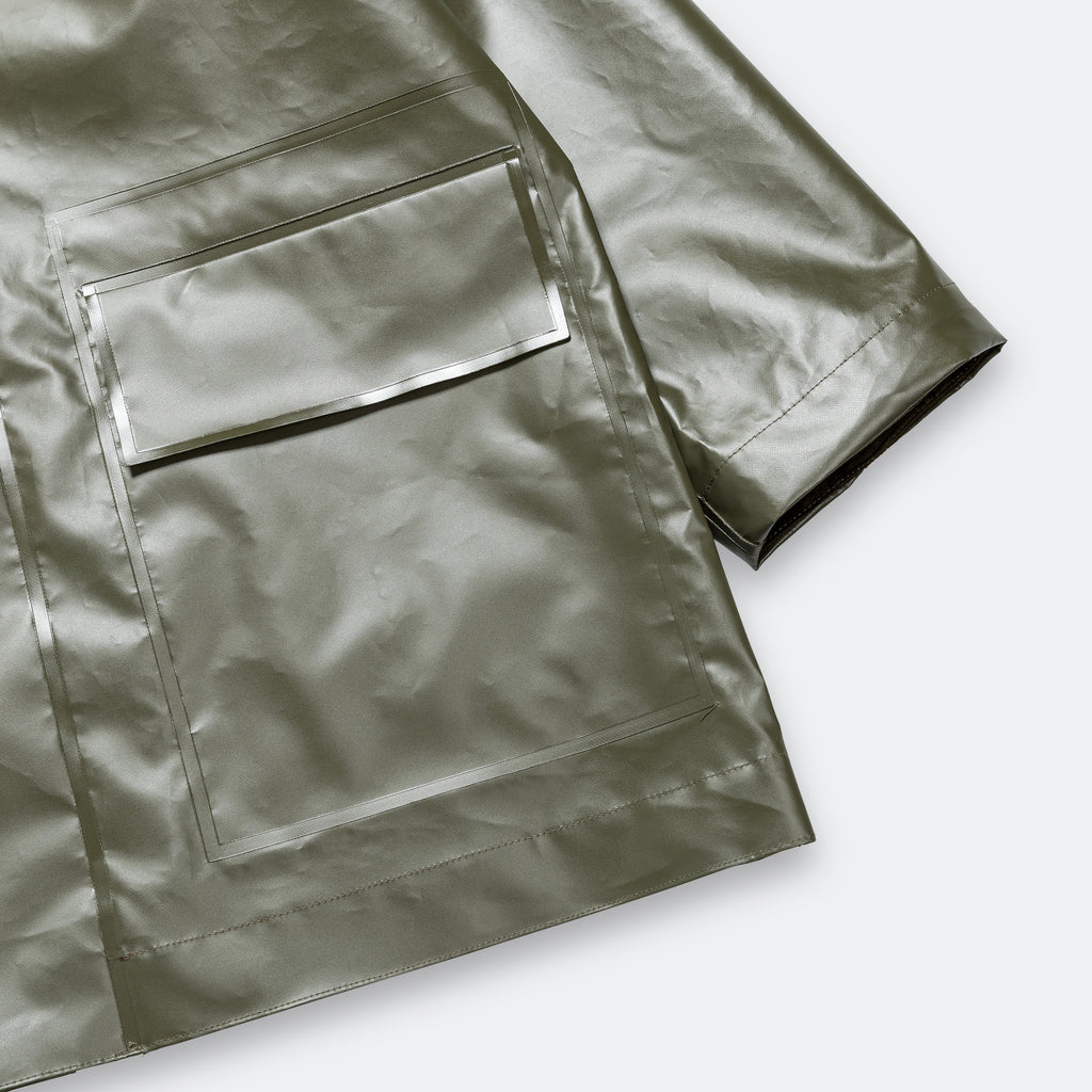 Welded Mac Coat - Army Green PVC Coating