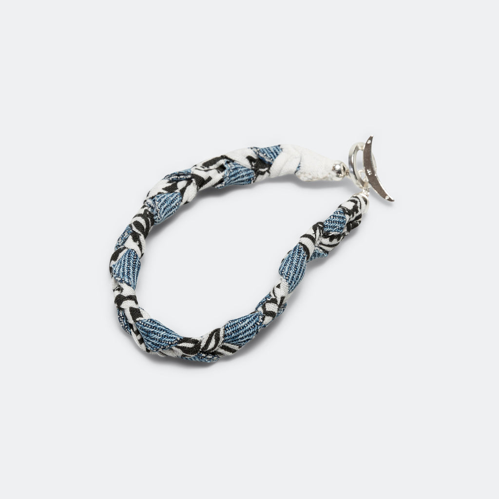 Vintage Denim/Bandana Bracelet - White