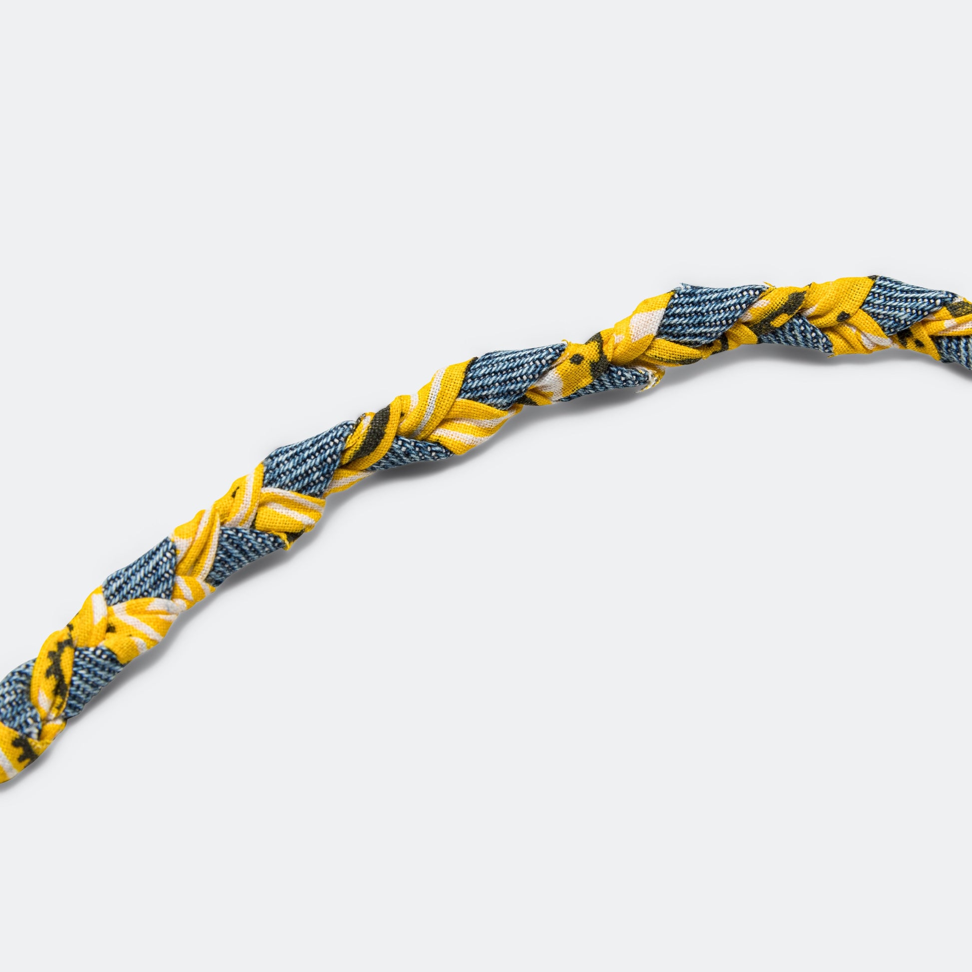 Vintage Denim/Bandana Bracelet - Yellow/Blue