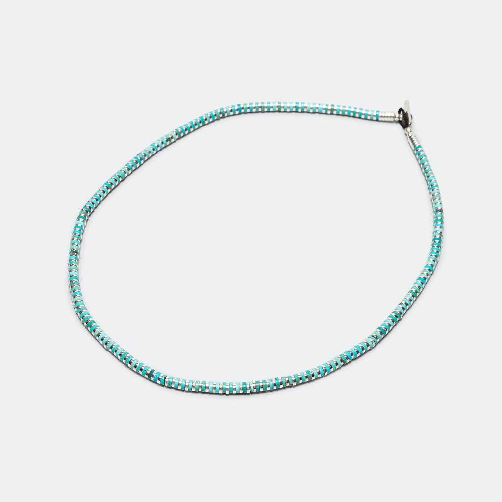 Heishi Hematite Necklace - Turquoise