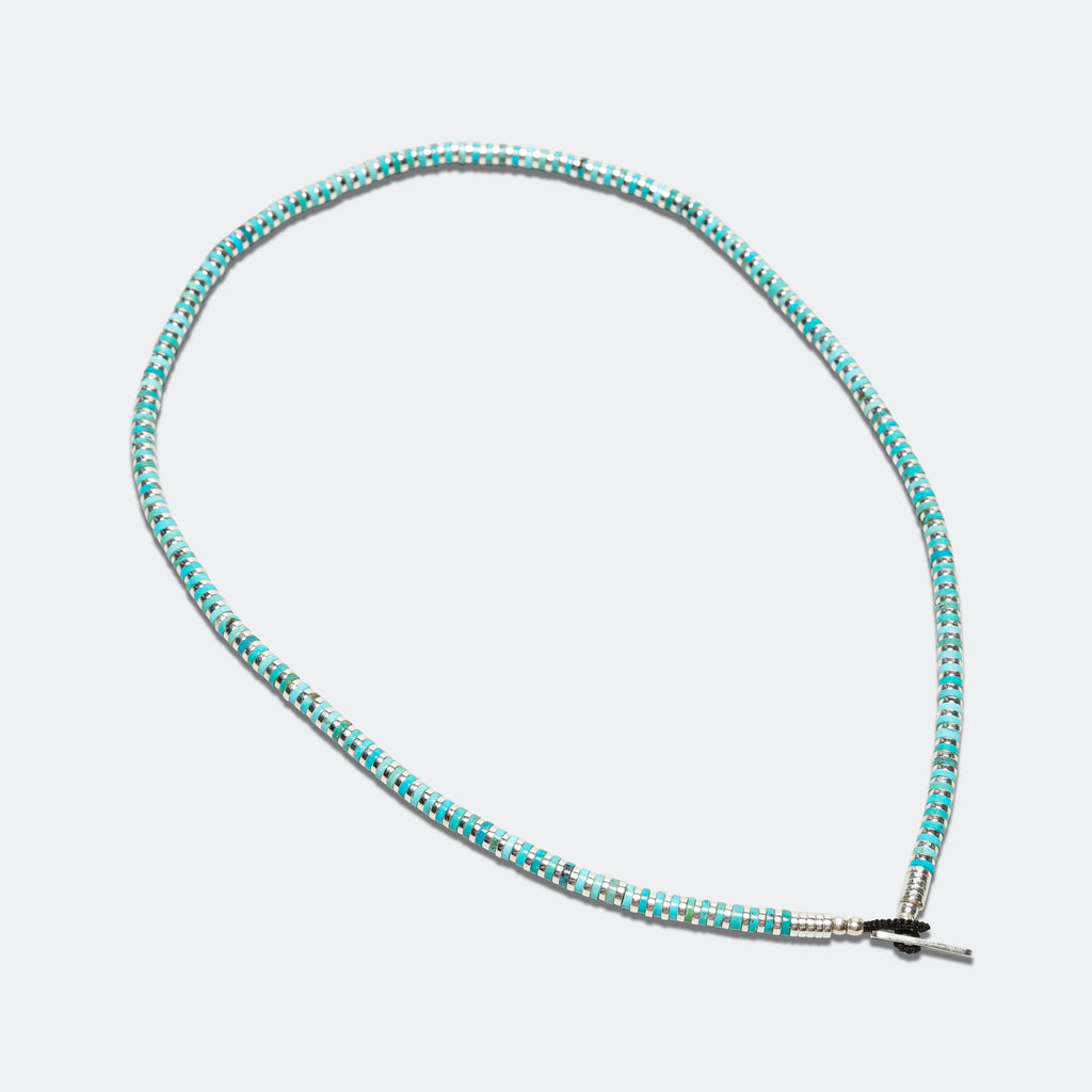 Heishi Hematite Necklace - Turquoise