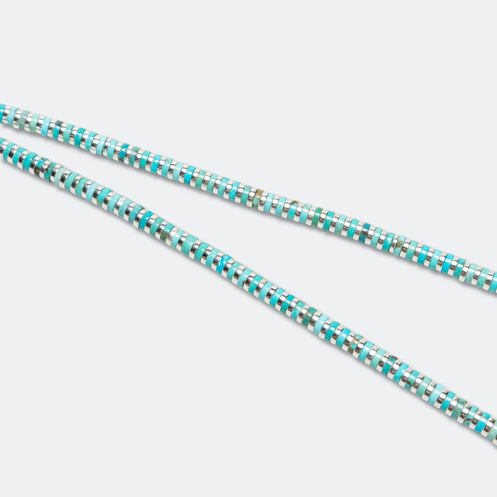 Heishi Hematite Necklace - Turquoise