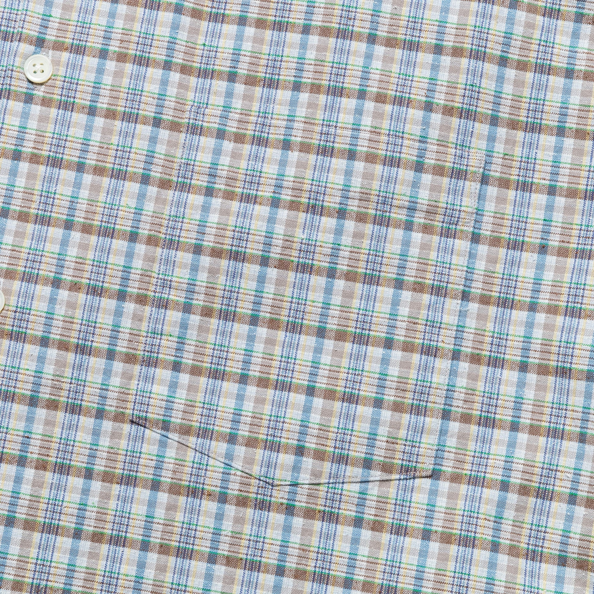 Cotton Silk Euro Check Shirt - Sax