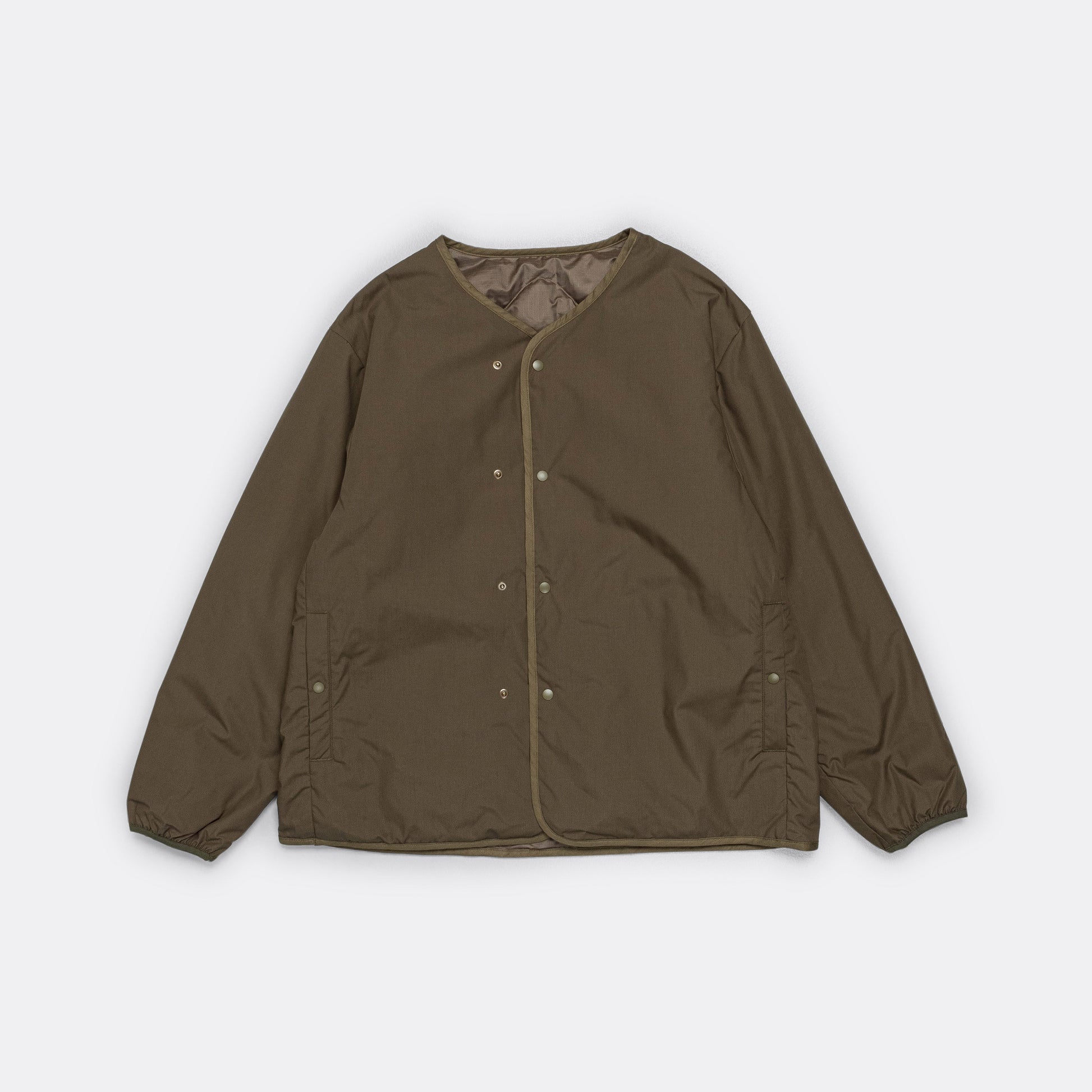 Reversible Down Cardigan - Khaki Beige