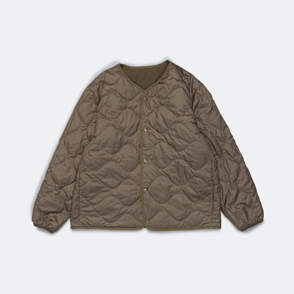 Reversible Down Cardigan - Khaki Beige