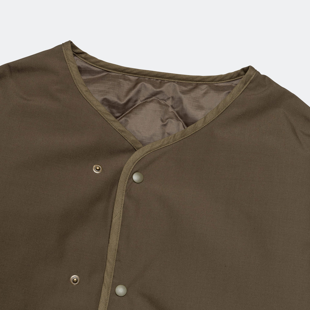 Reversible Down Cardigan - Khaki Beige