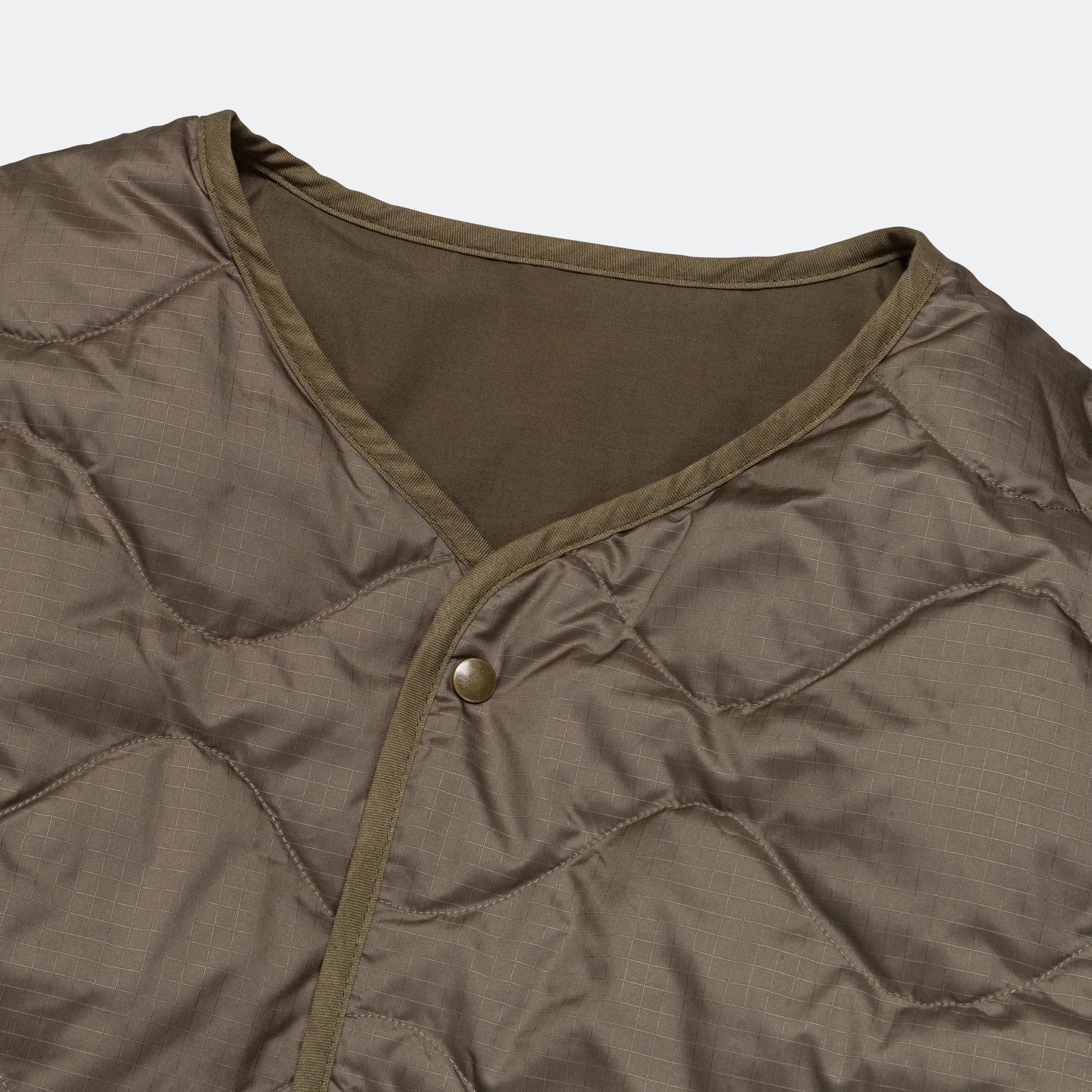 Reversible Down Cardigan - Khaki Beige