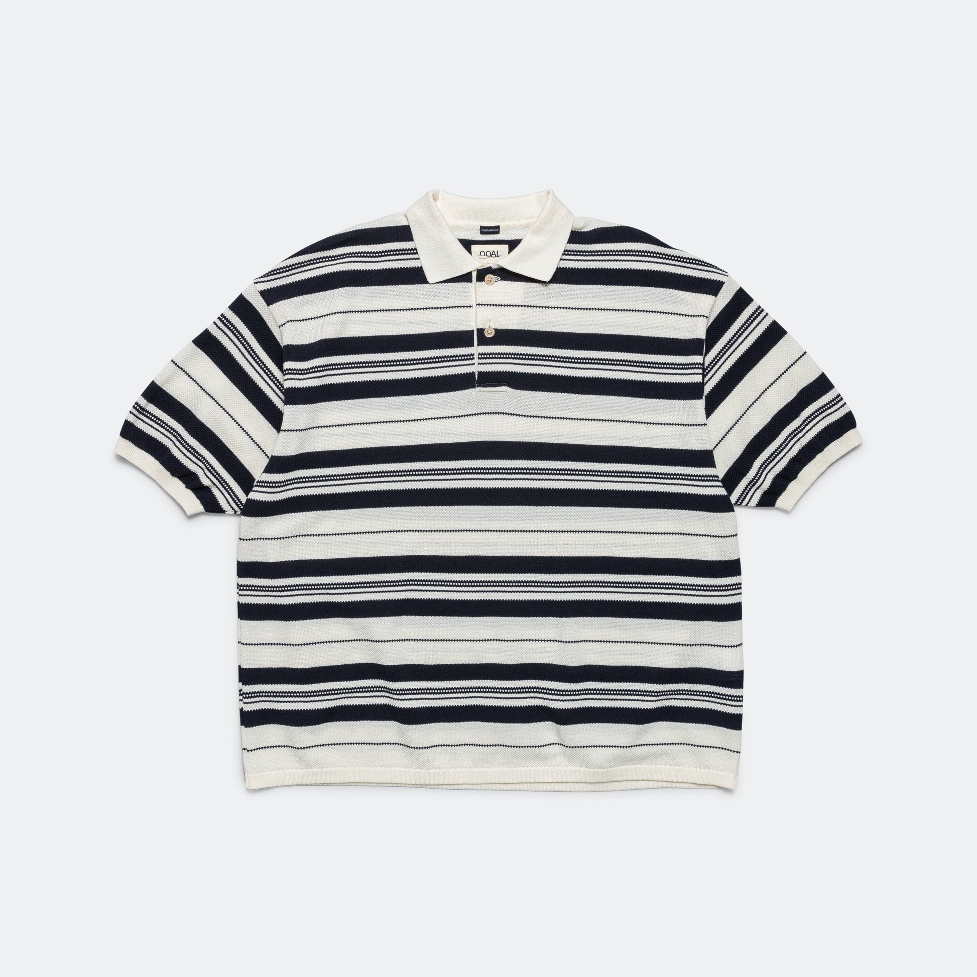 Stripe Polo Sweater - Ecru
