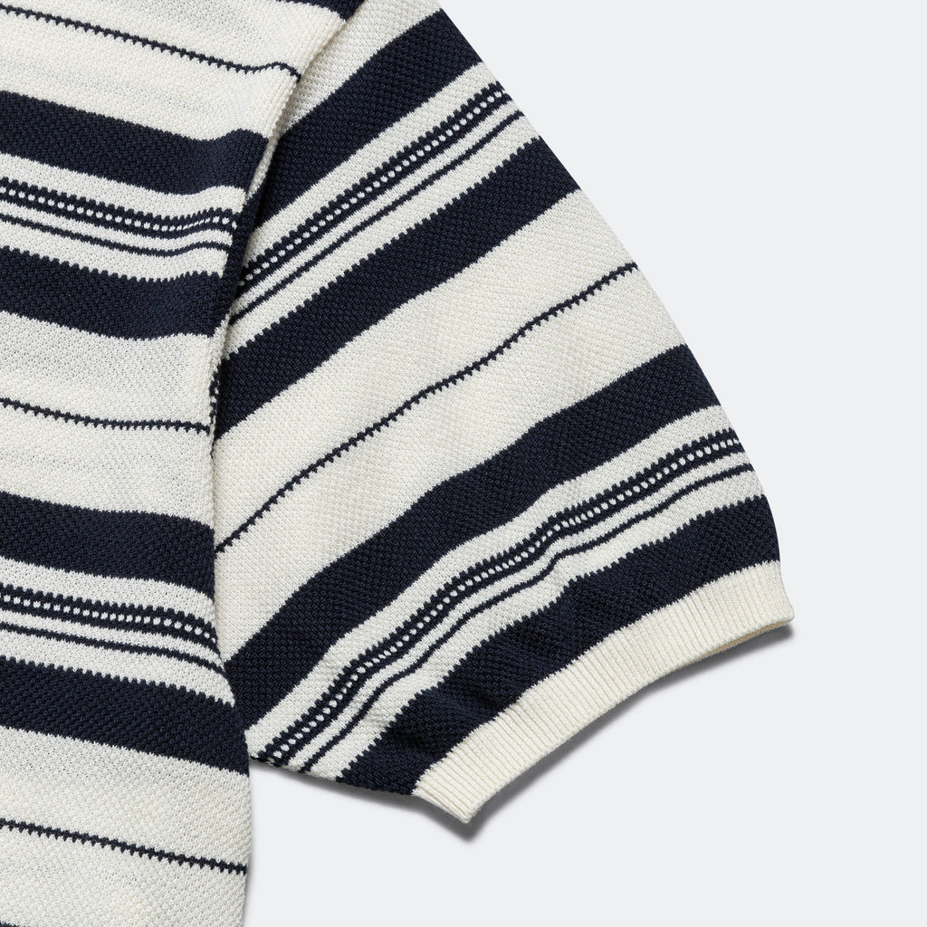 Stripe Polo Sweater - Ecru