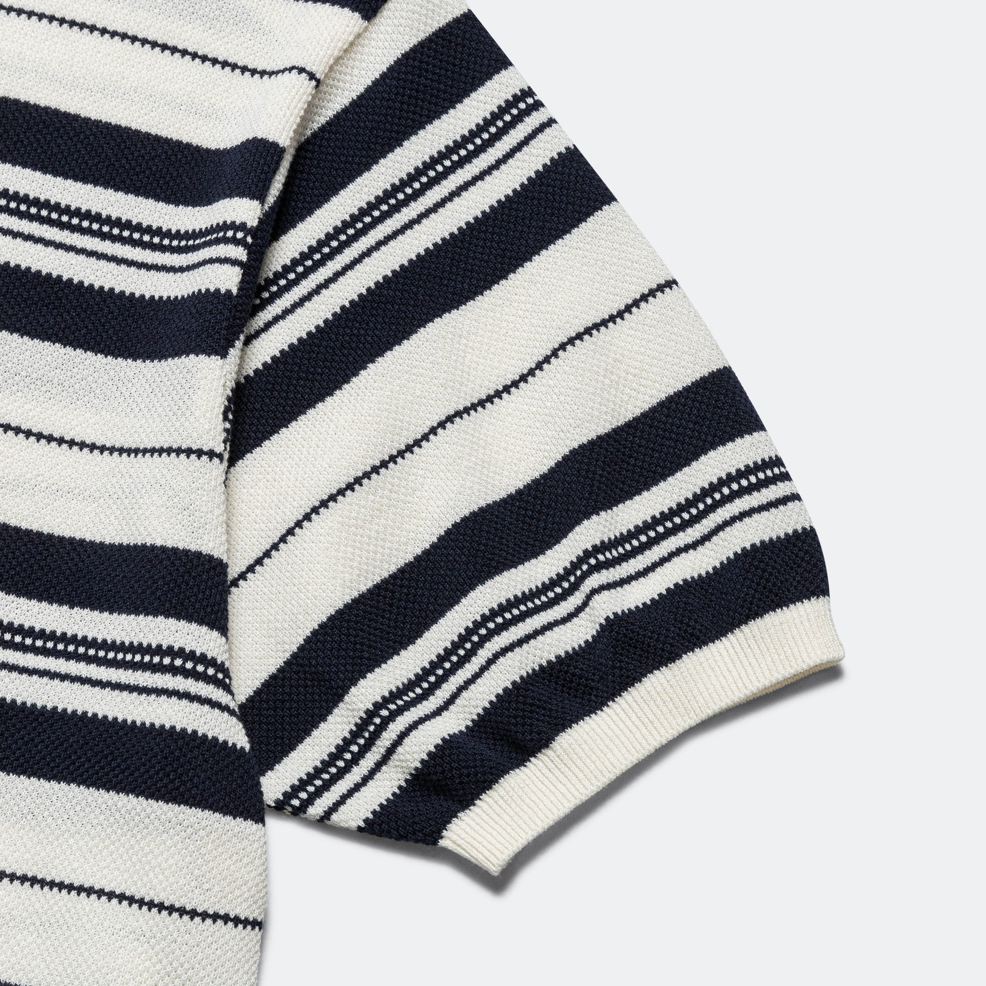 Stripe Polo Sweater - Ecru