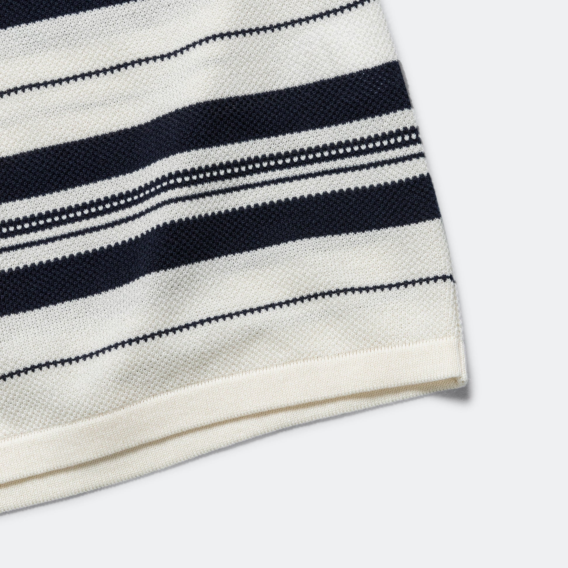 Stripe Polo Sweater - Ecru