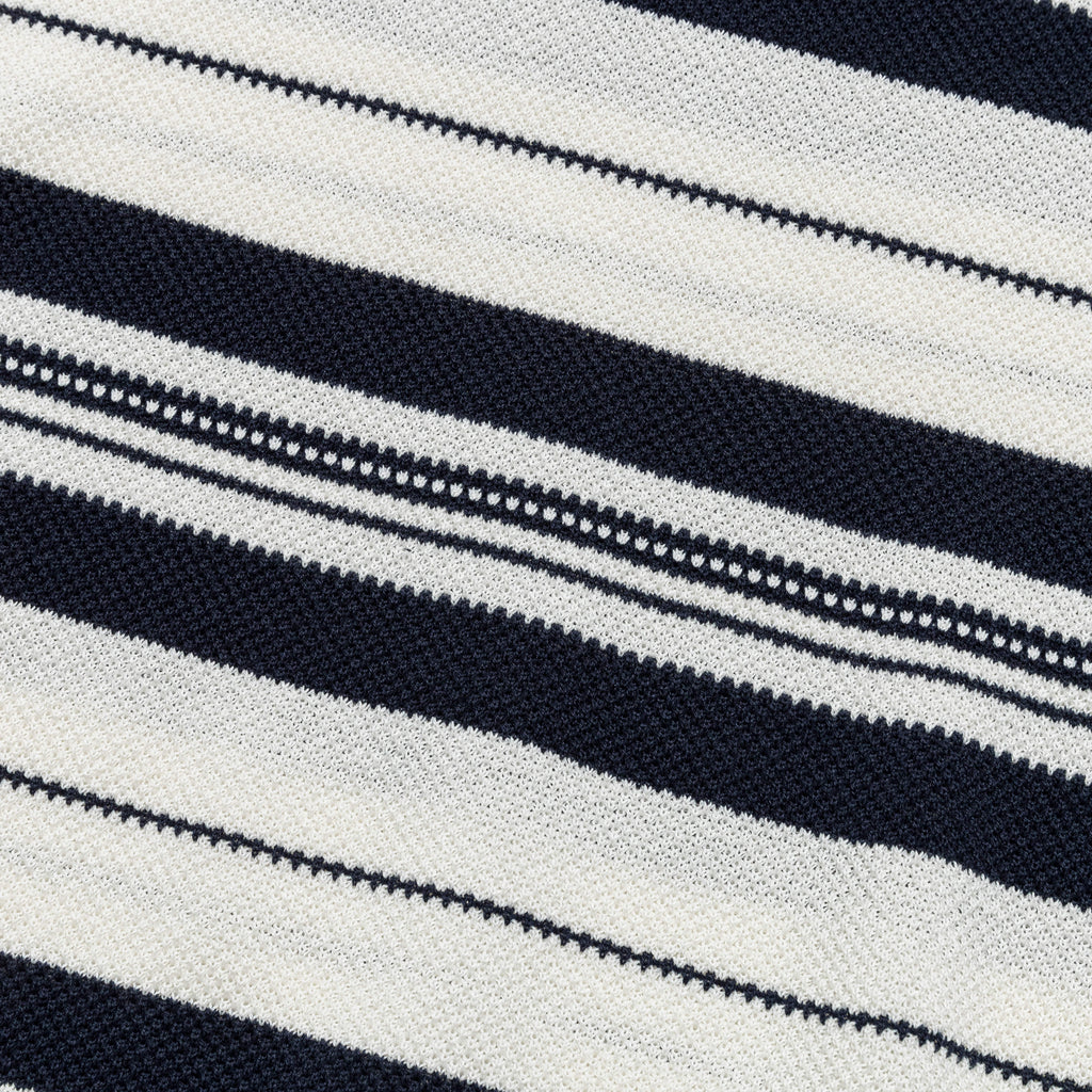 Stripe Polo Sweater - Ecru