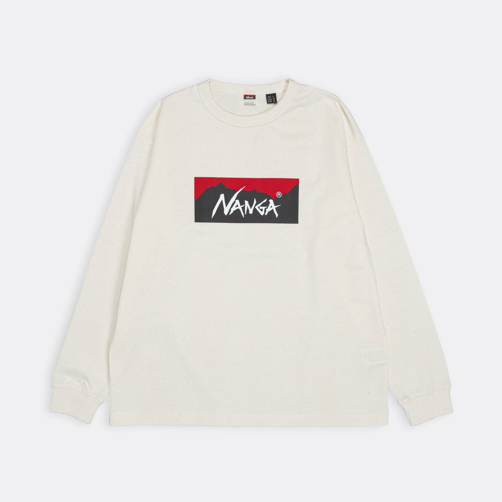 Eco Hybrid Box Logo LS Tee - White