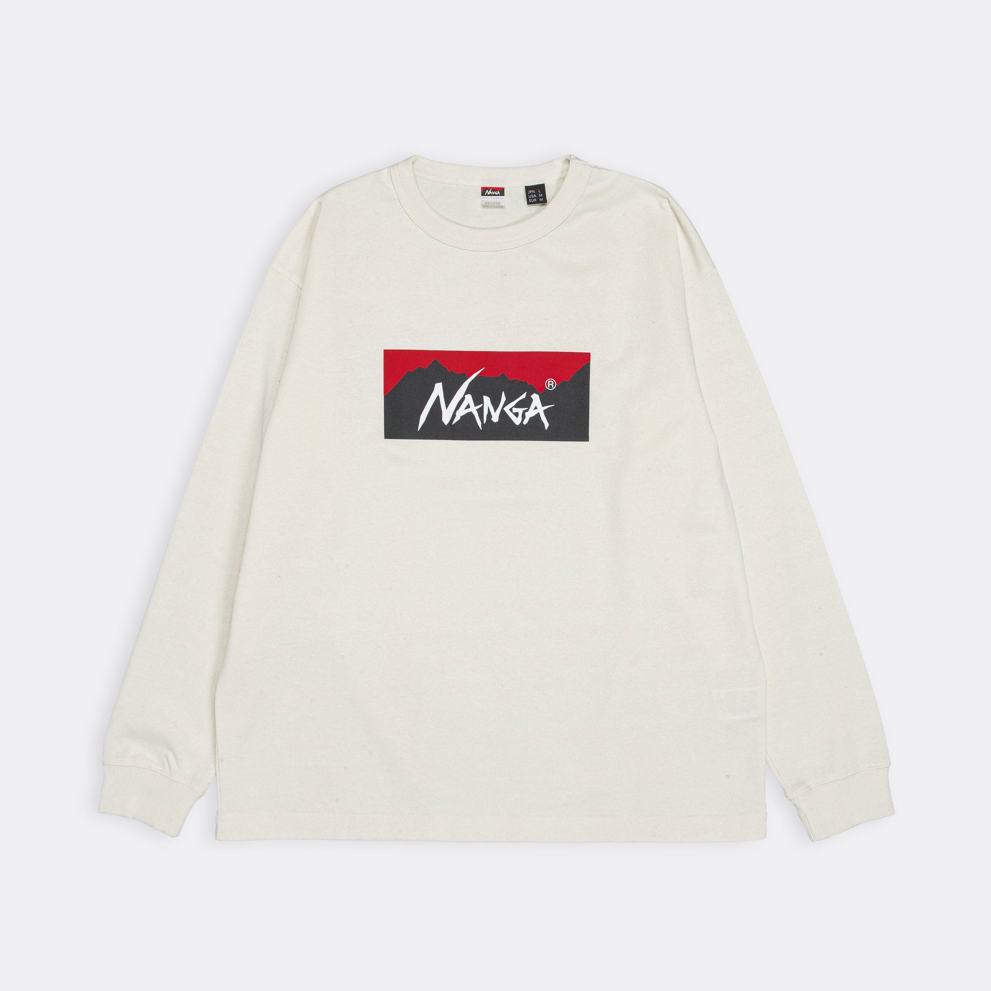 Eco Hybrid Box Logo LS Tee - White