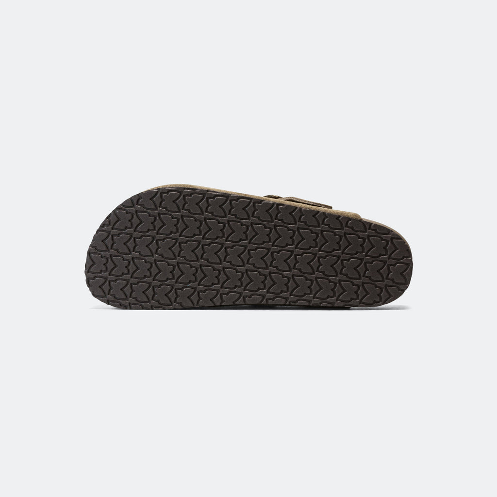 Clog Sandal - Taupe Suede Leather