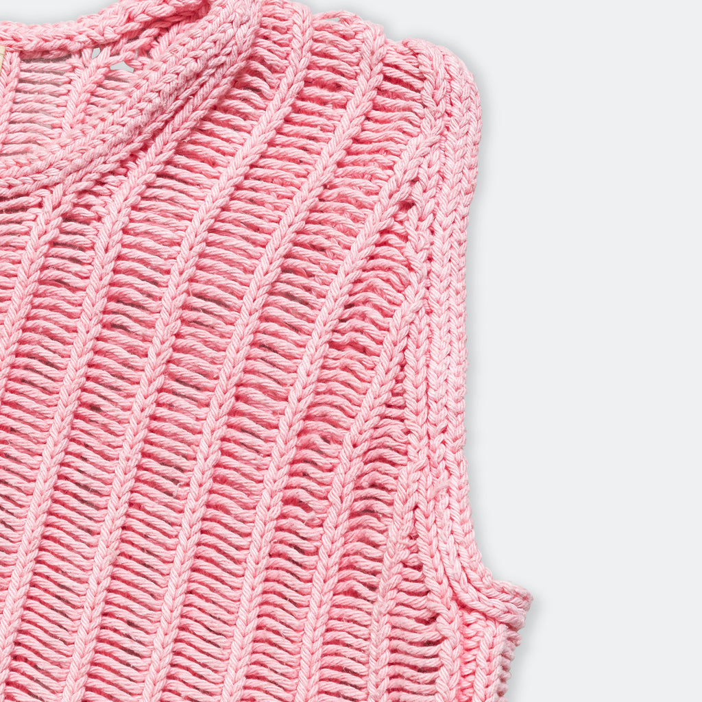 Machine Knitted Vest - Pink
