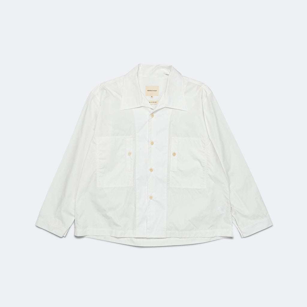 Long Sleeve Two Pocket Shirt - Whiten