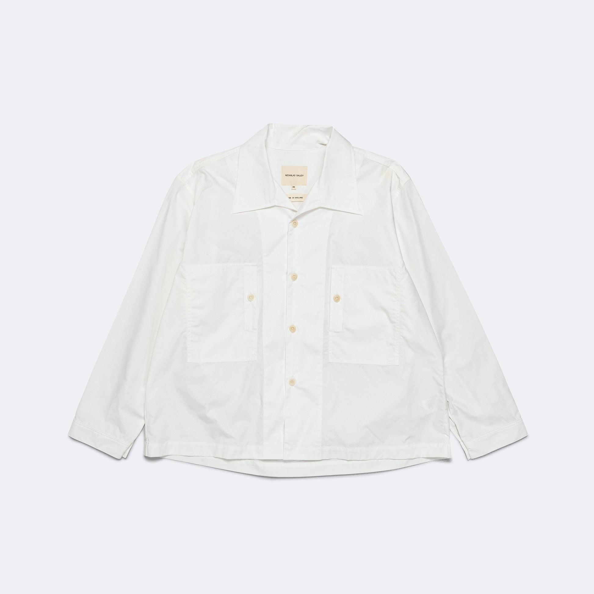 Long Sleeve Two Pocket Shirt - Whiten