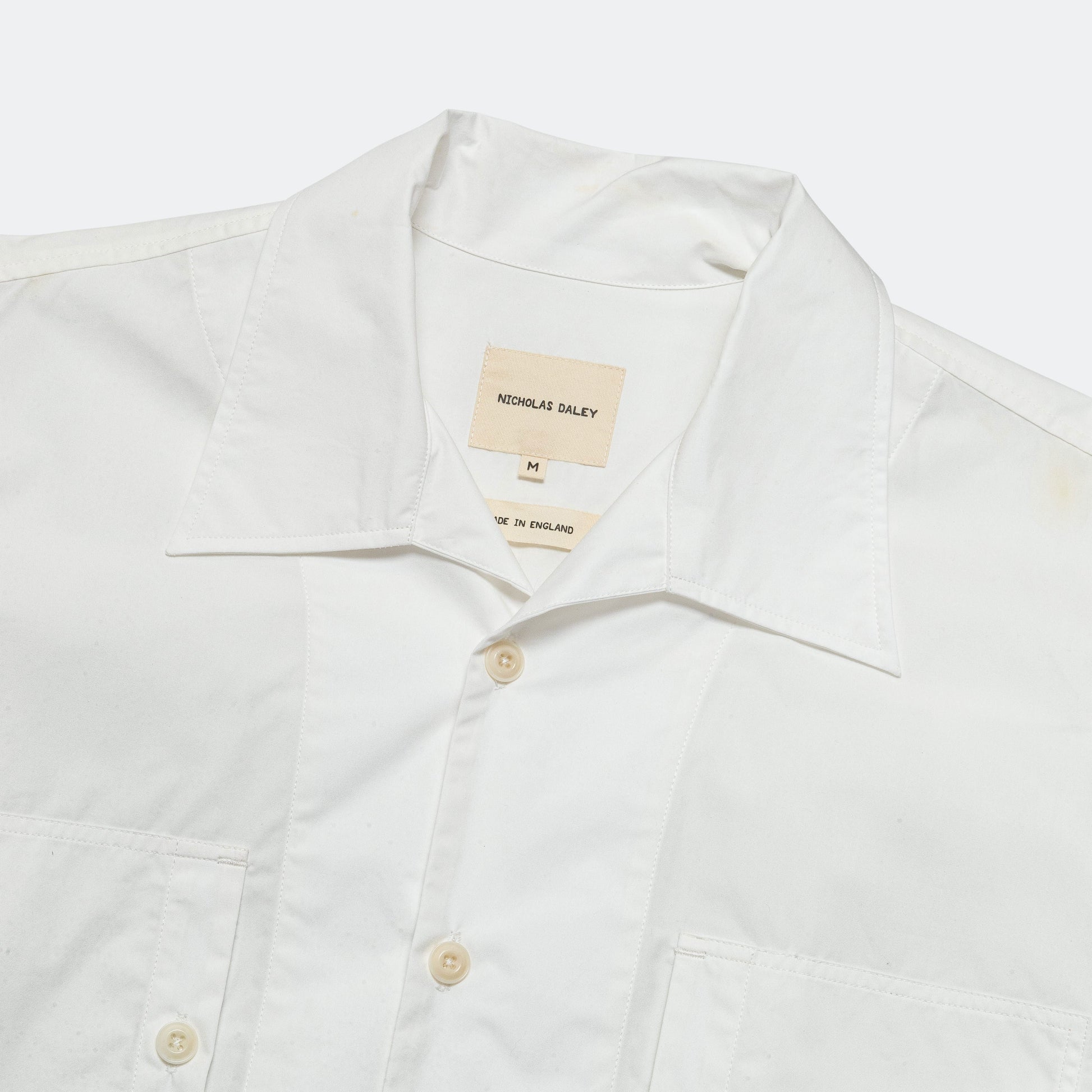 Long Sleeve Two Pocket Shirt - Whiten