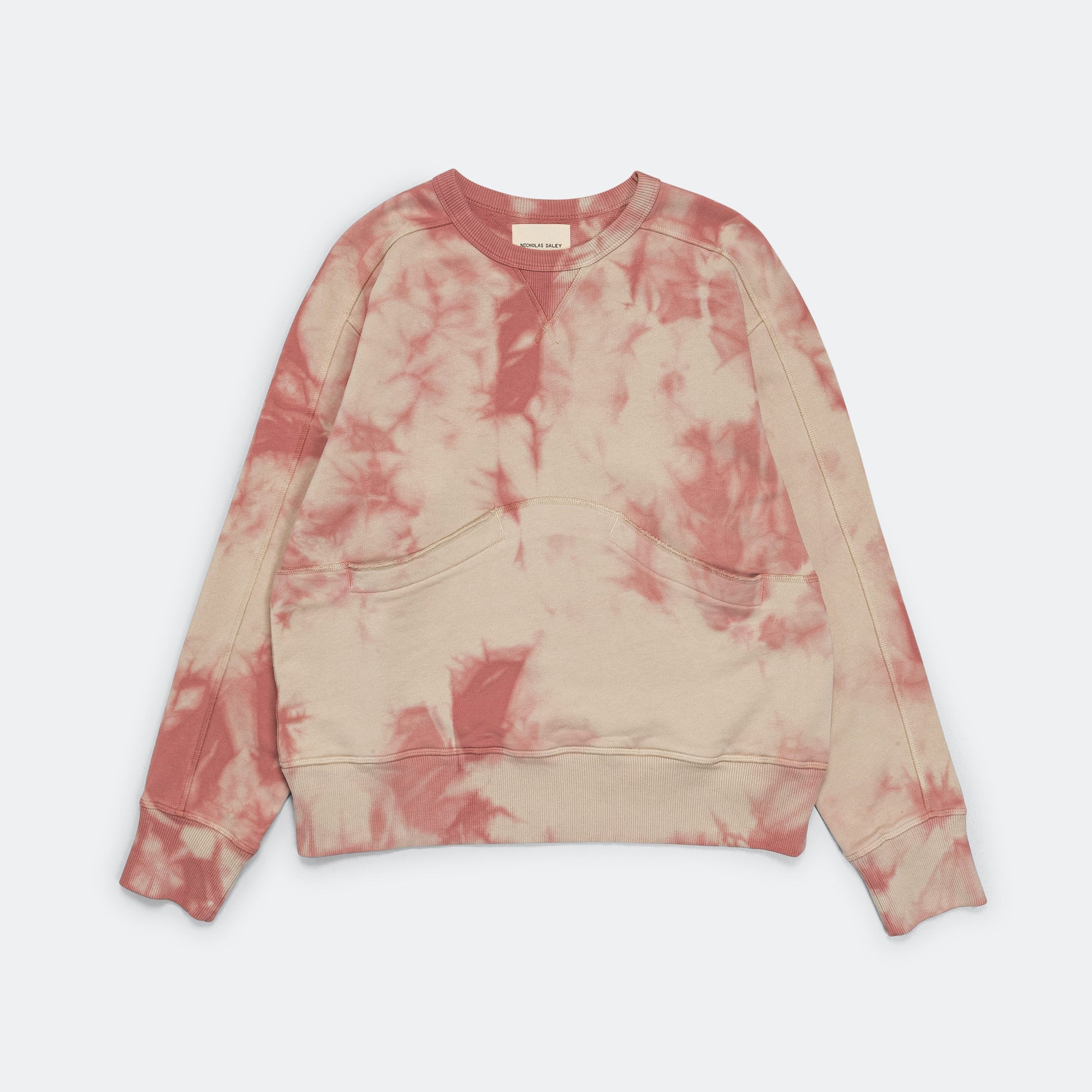 Tie-Dye Crewneck - Beige/Pink