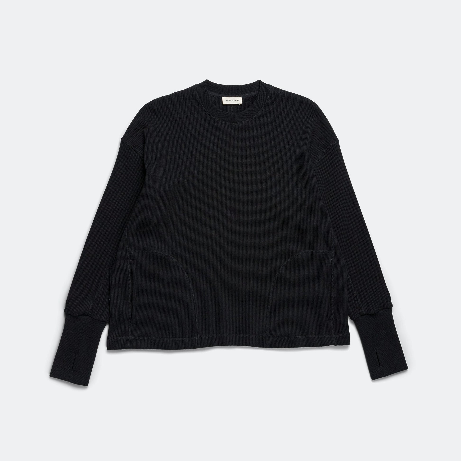 Waffle Crew Neck - Black