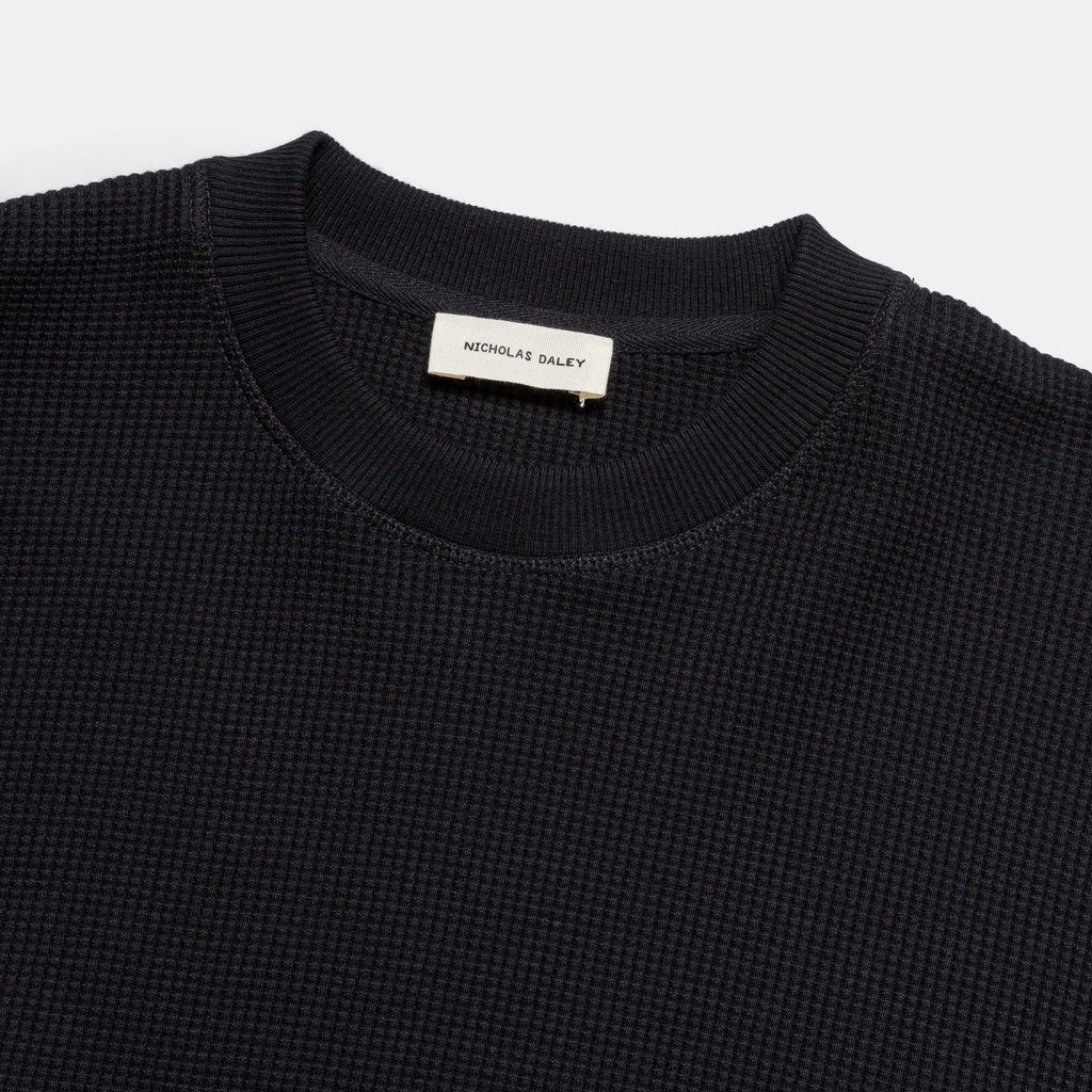 Waffle Crew Neck - Black