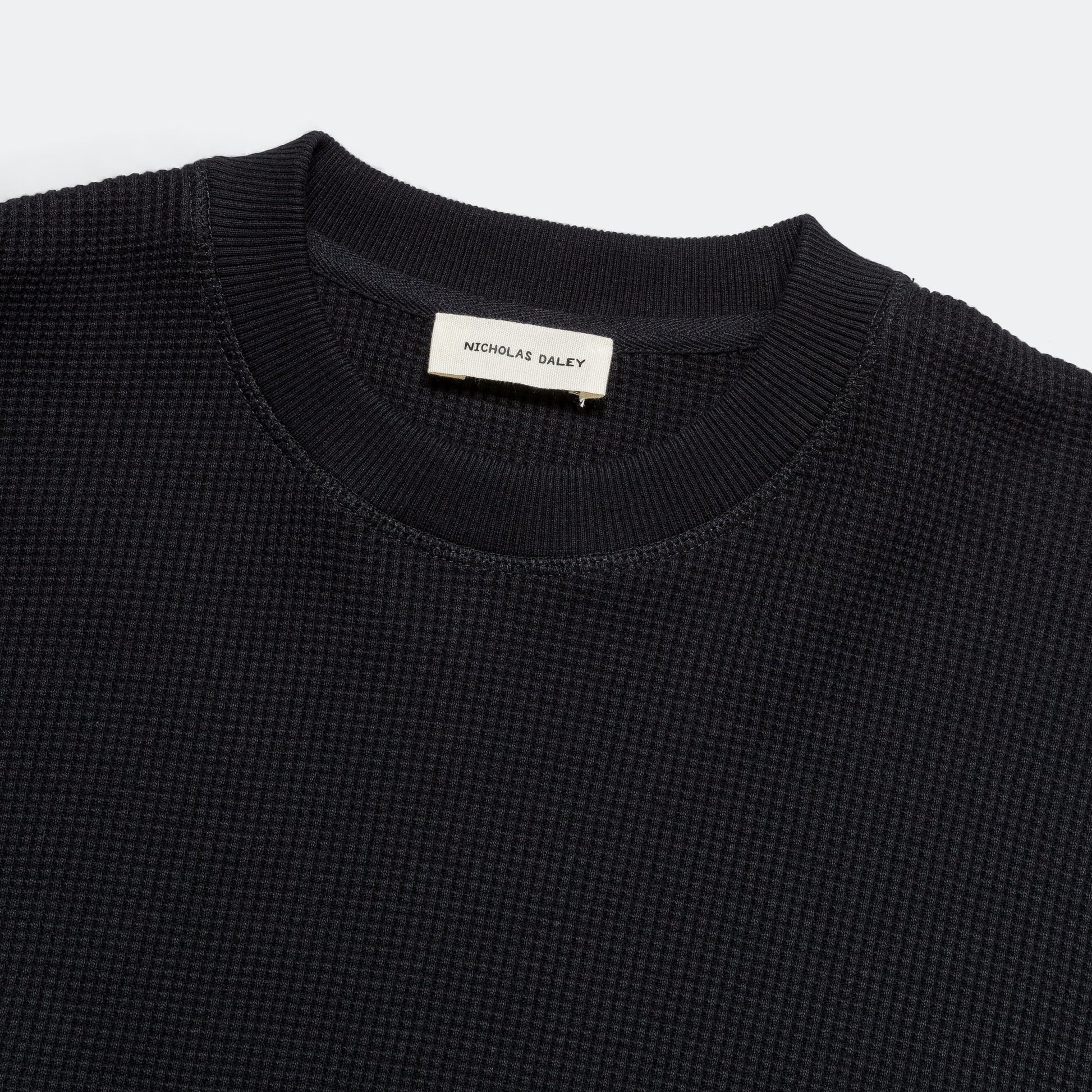 Waffle Crew Neck - Black