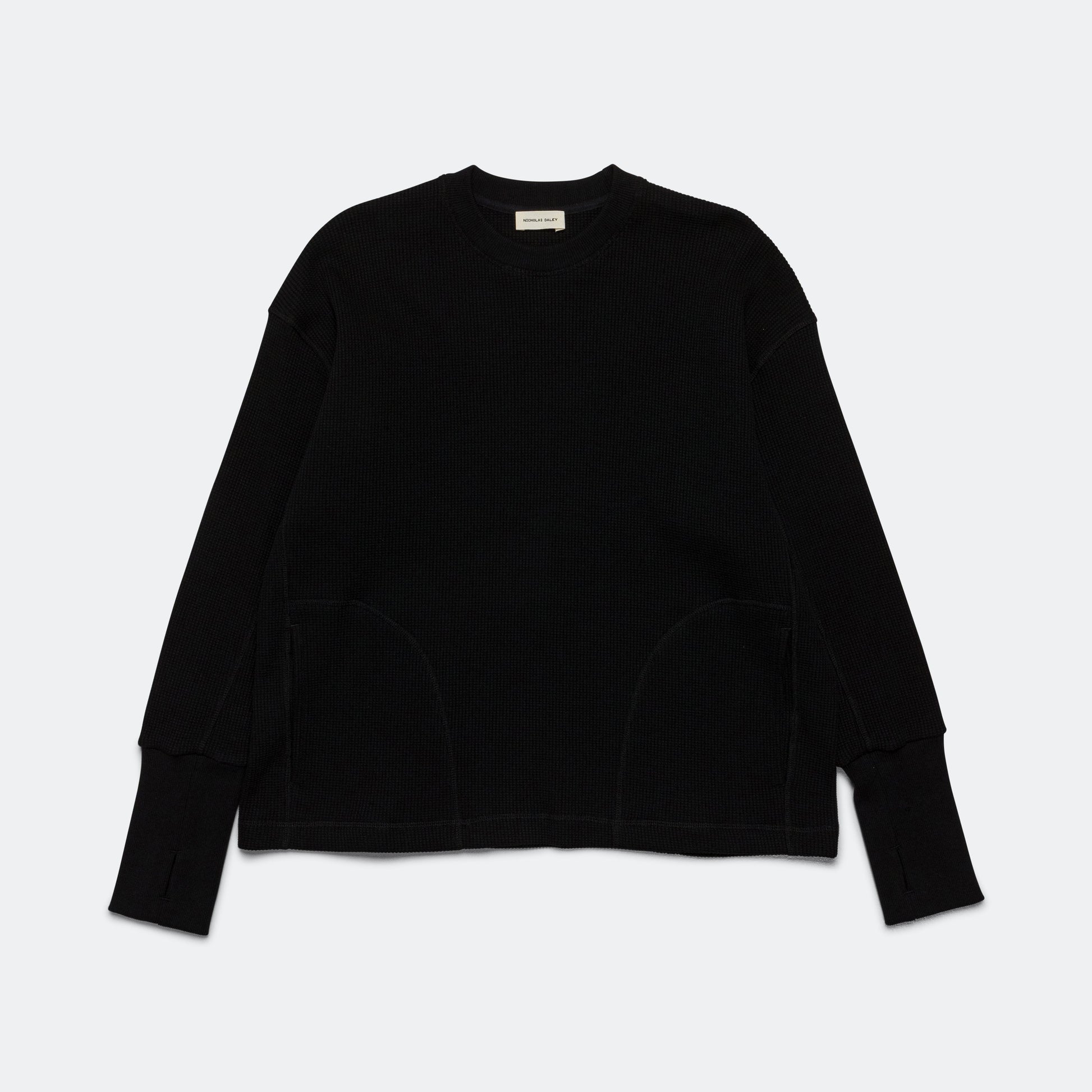 Waffle Crewneck - Black