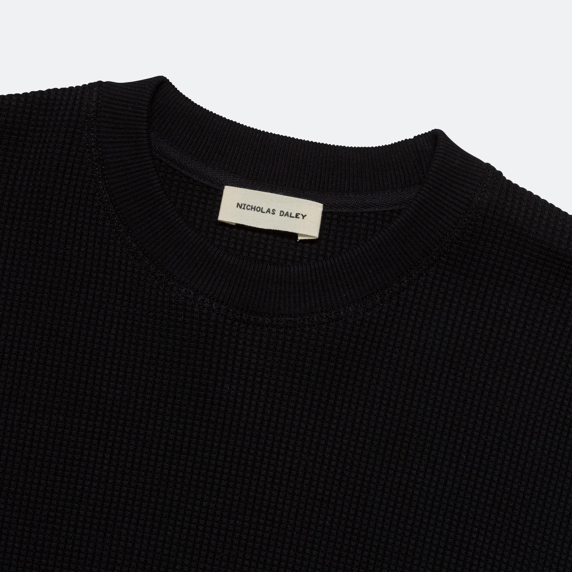 Waffle Crewneck - Black