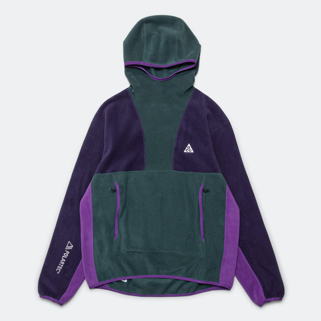 Polartec® 'Wolf Tree' Pullover - Deep Jungle/Purple Ink-Summit White